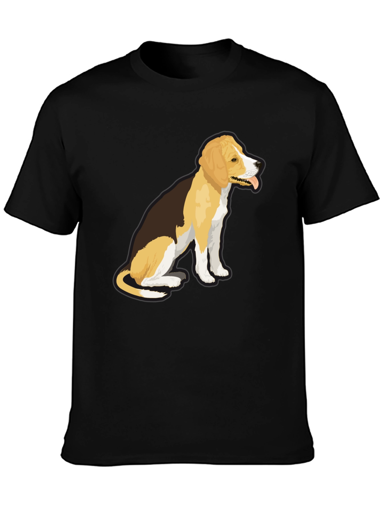 Black Dog Graphic T-Shirt - Black, Casual Wear view 3