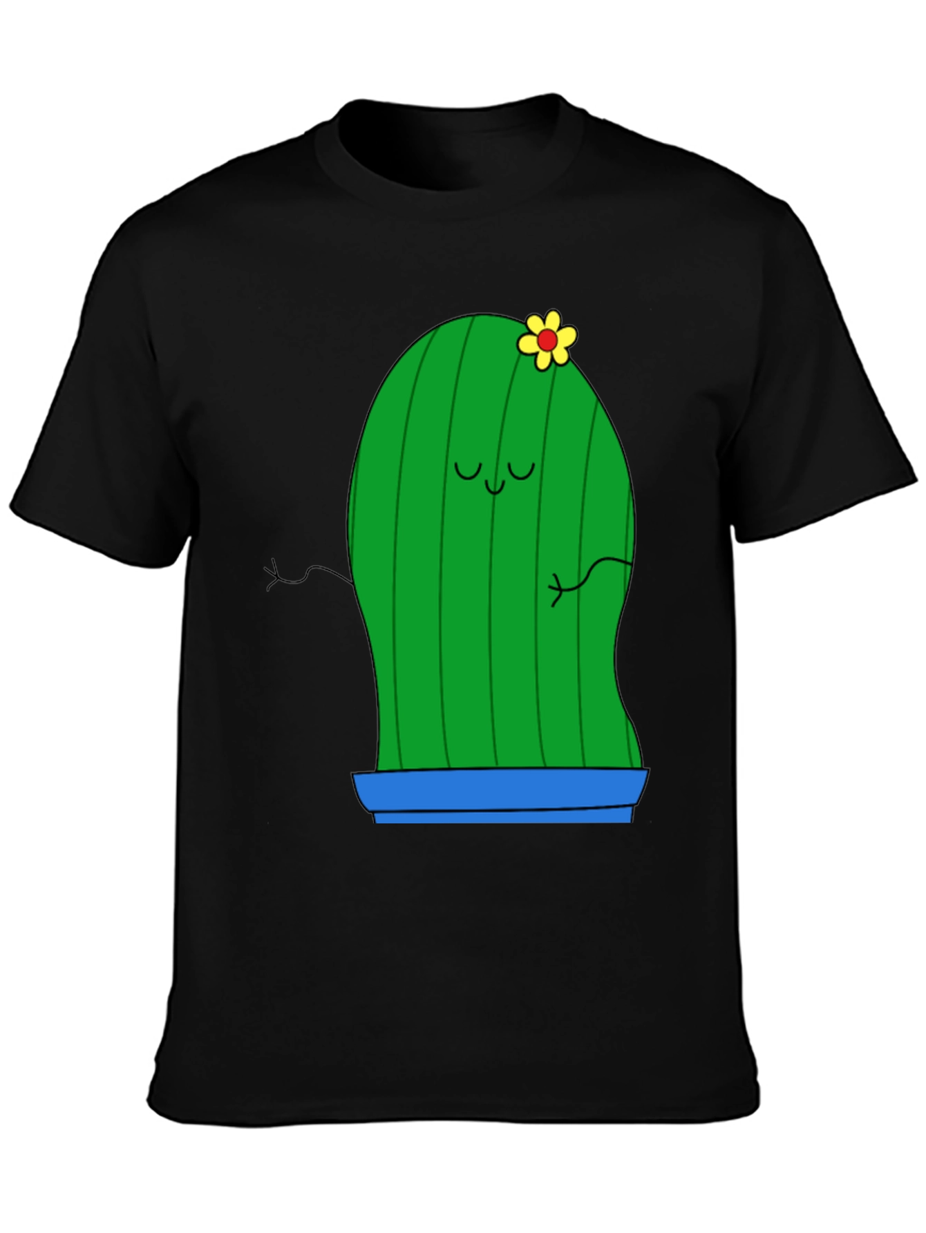 Cute Cactus Graphic Tee - Unisex Black T-Shirt - 3
