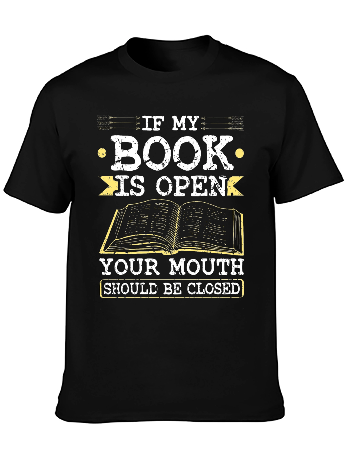 Black Book Lover's T-Shirt: If My Book Is Open view 3