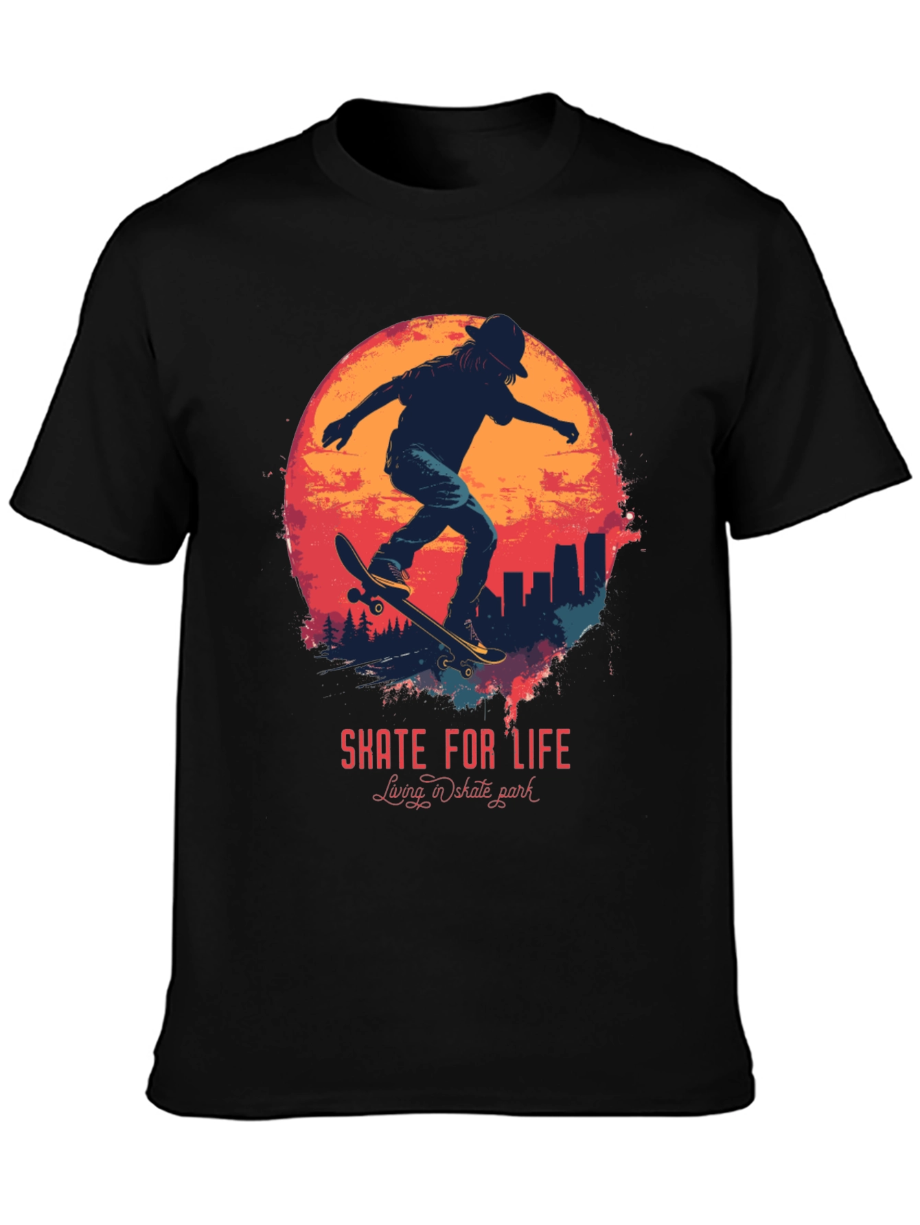 Black Skate For Life Graphic Tee view 3