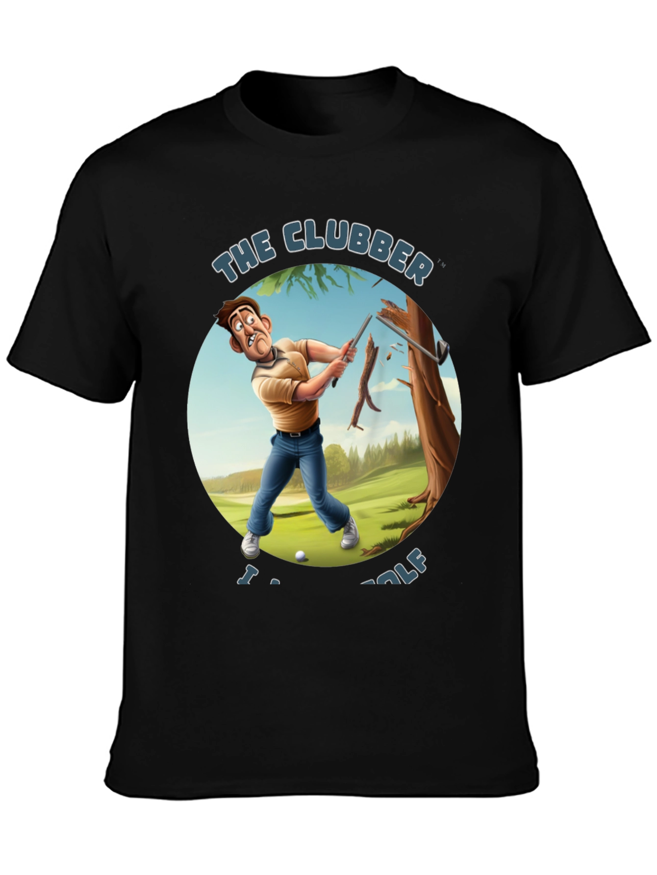 Black The Clubber Funny Golf T-Shirt view 3
