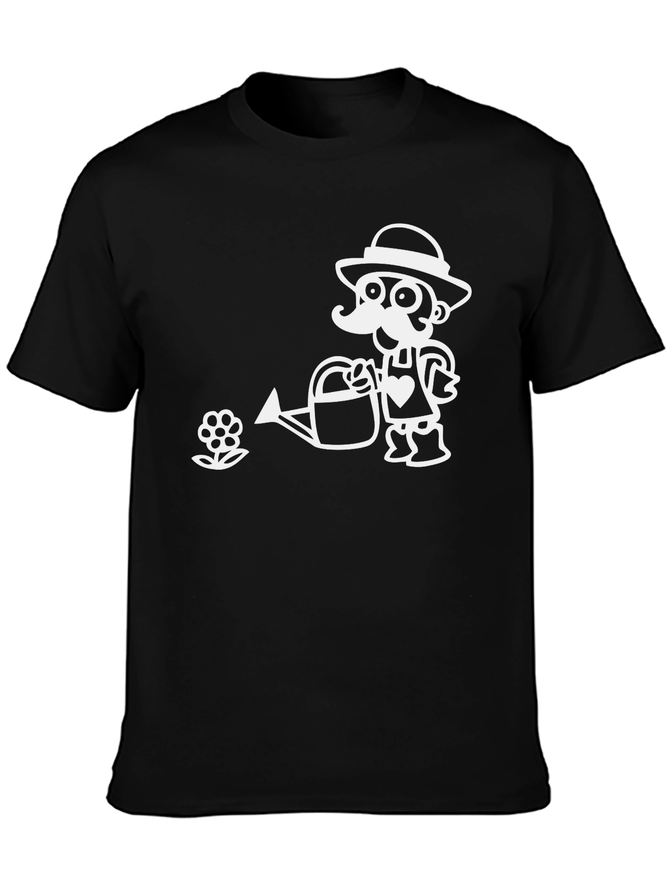 Black Gardener Graphic T-Shirt - Whimsical Design view 3