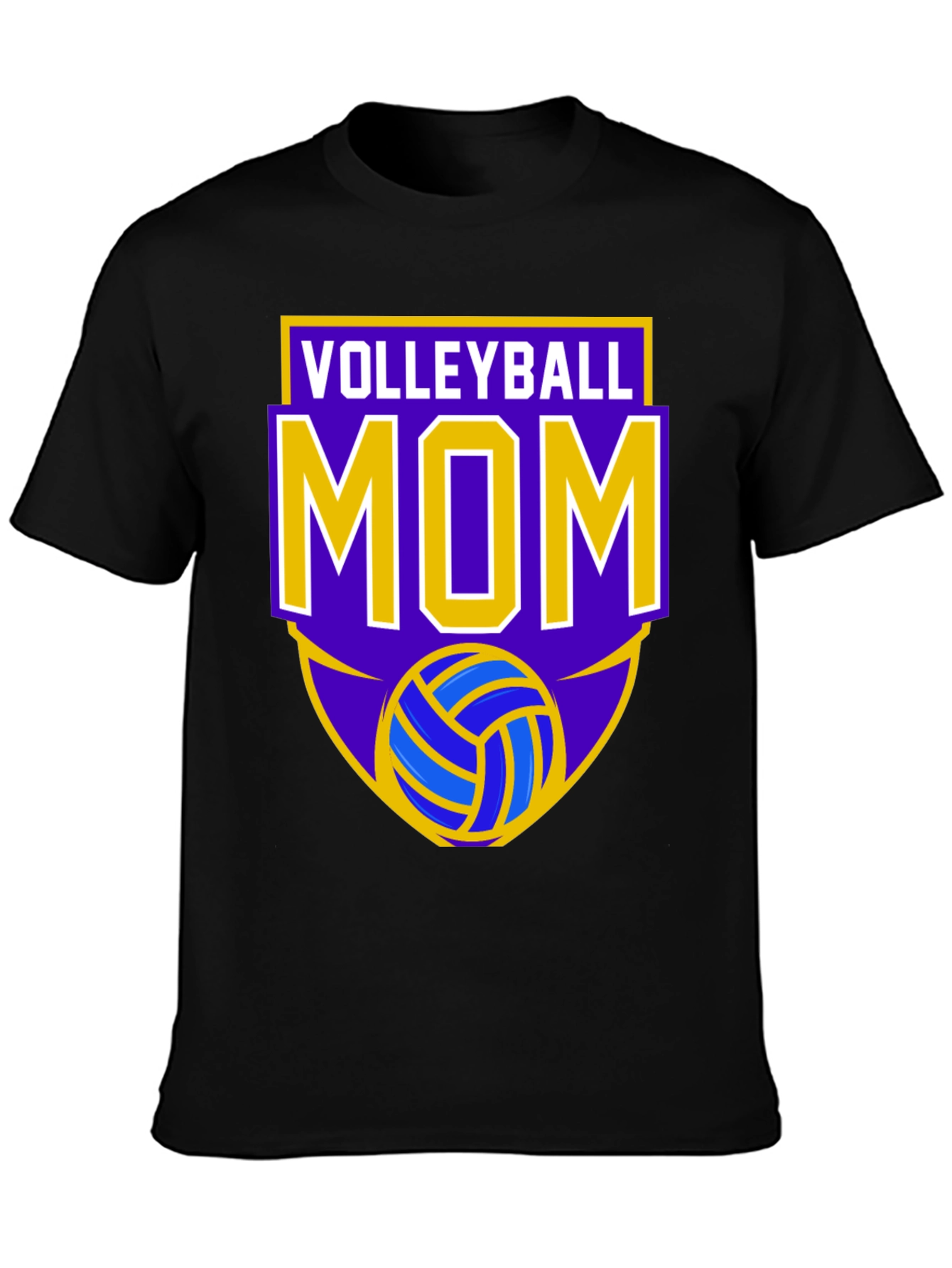 Black Volleyball Mom T-Shirt view 3