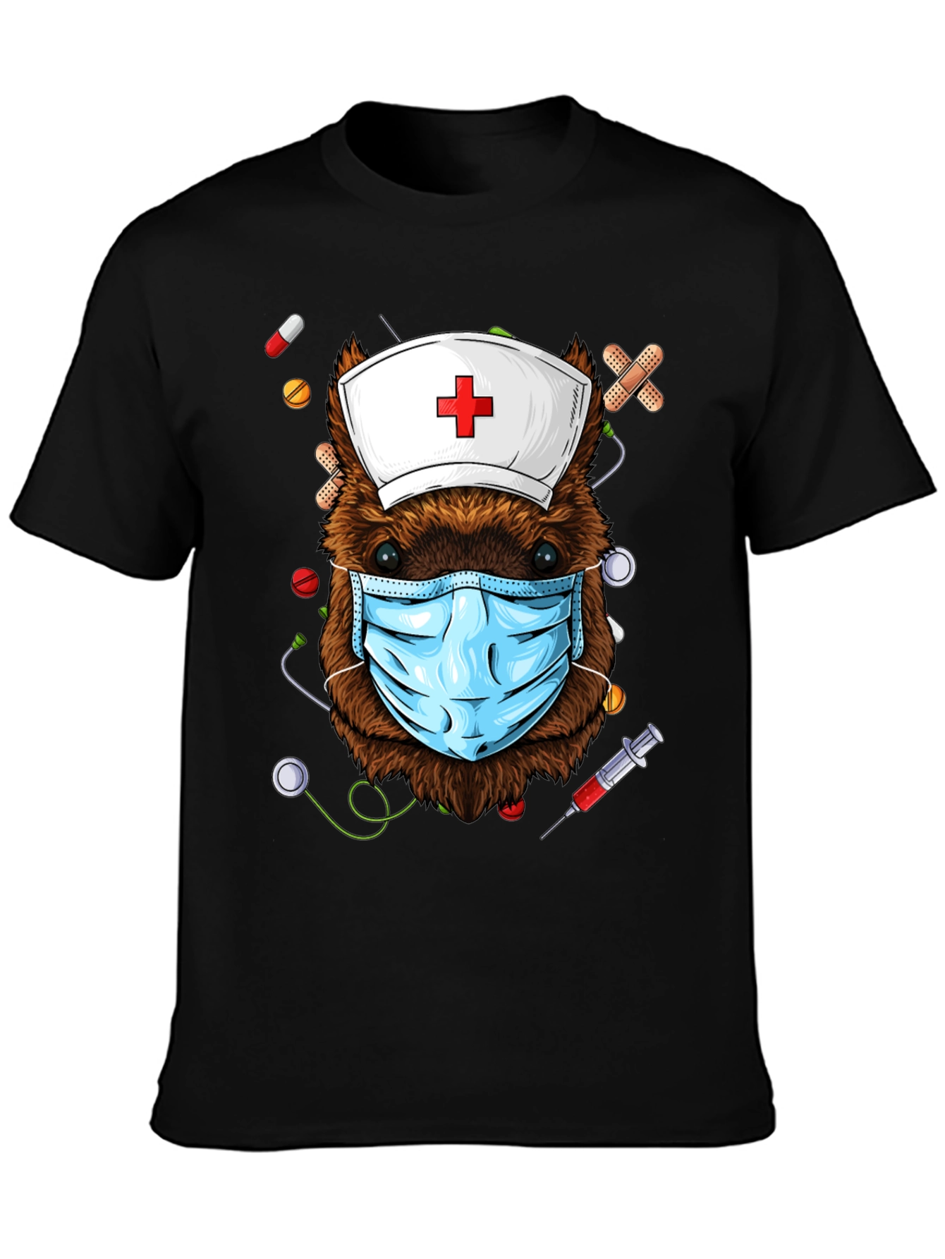 Black Nurse Beaver T-Shirt: Healthcare Hero view 3