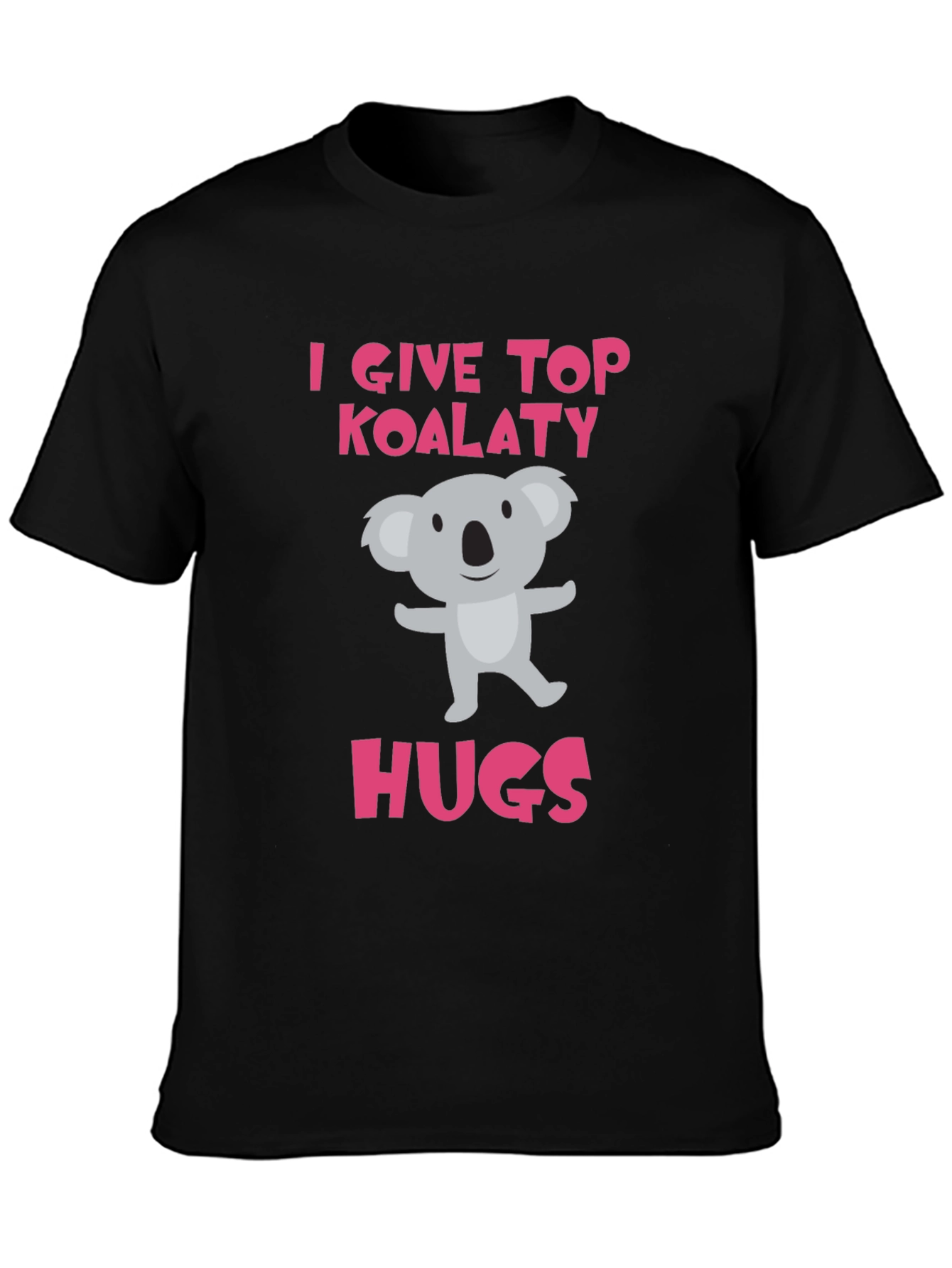 Black Koala-ty Hugs T-Shirt - Cute Animal Tee view 3