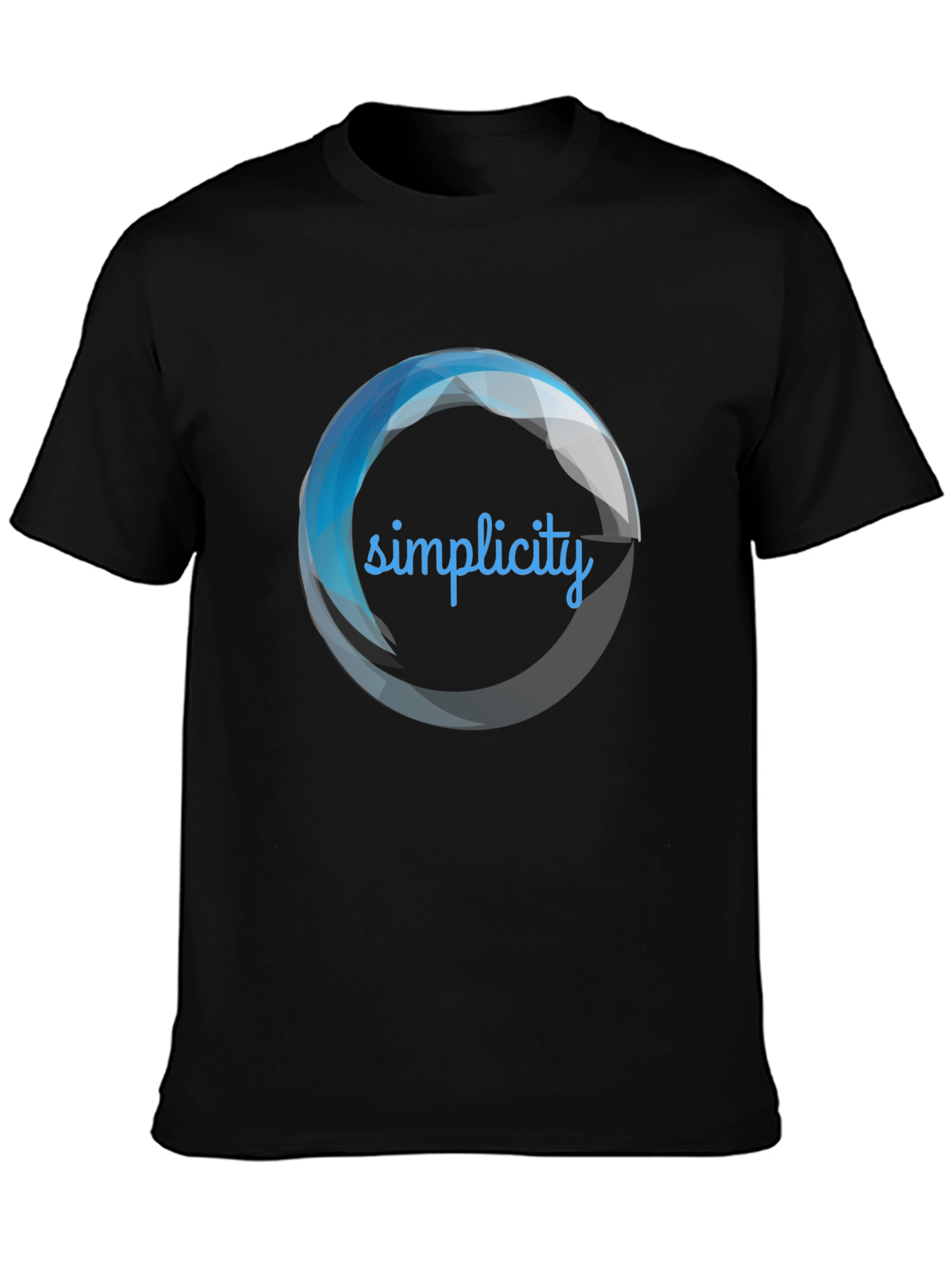 Black Simplicity Graphic Black T-Shirt for Men view 3