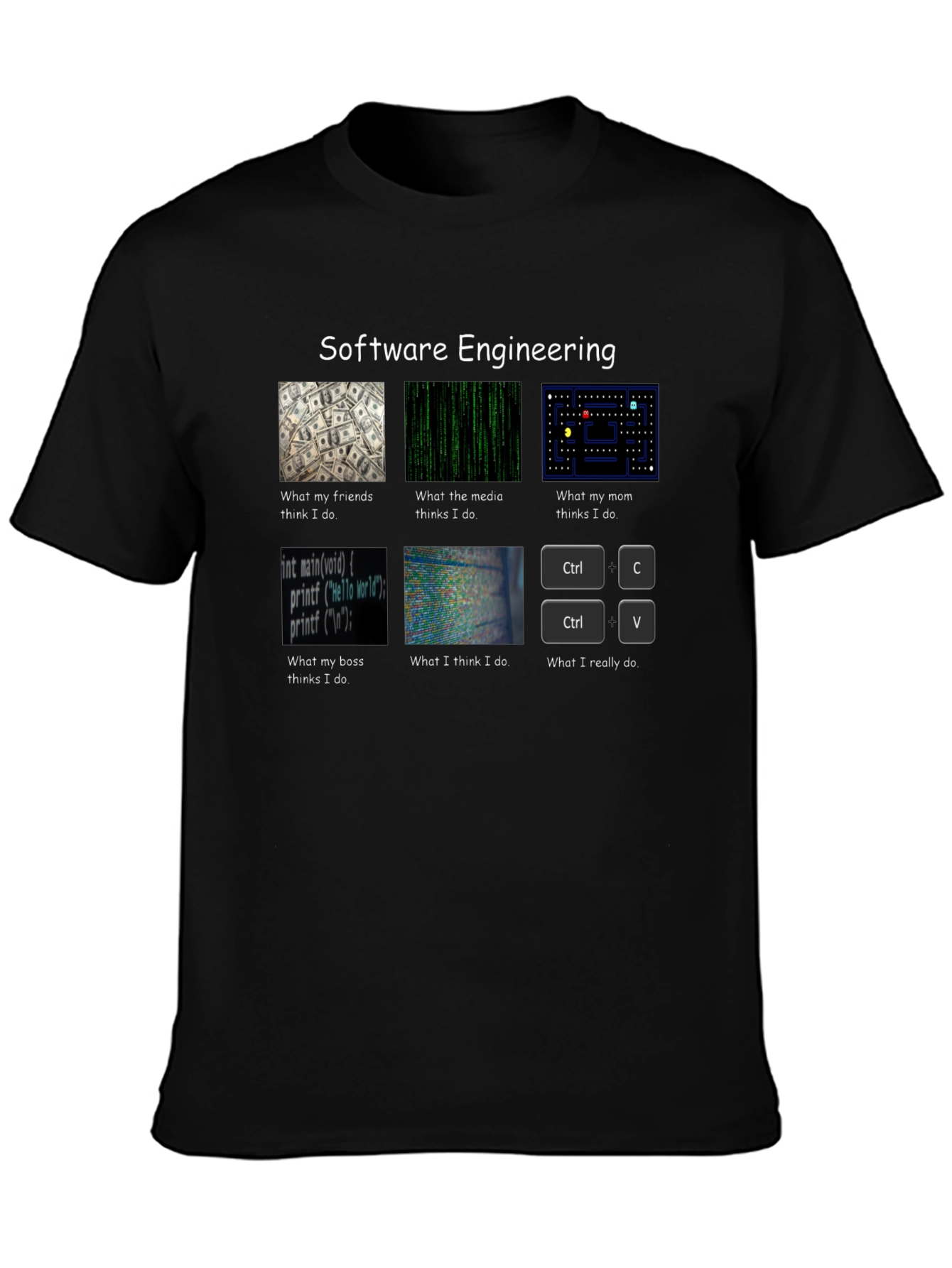 Black Software Engineering T-Shirt - Funny Programmer Gift view 3
