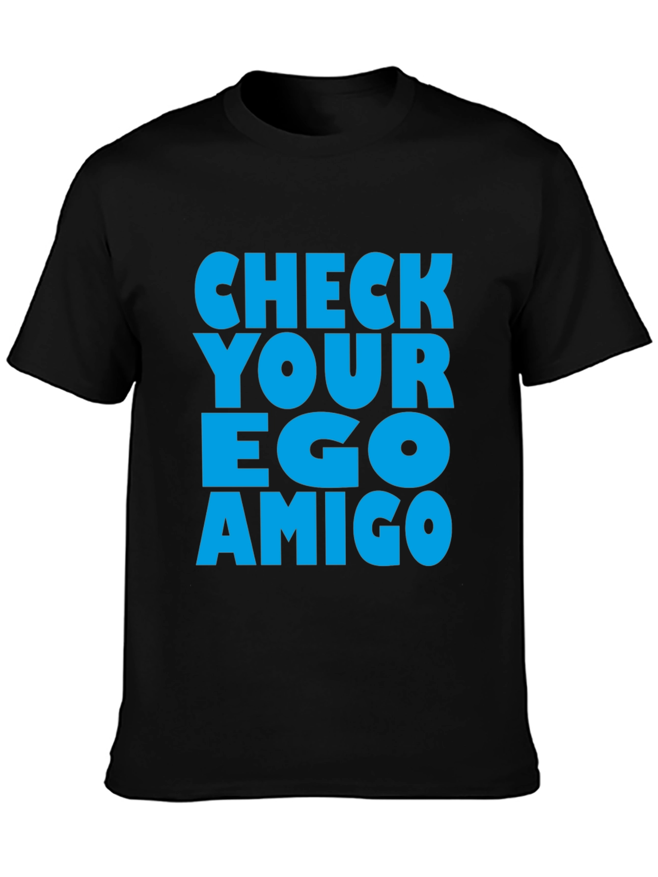 Black Check Your Ego Amigo Graphic Tee view 3