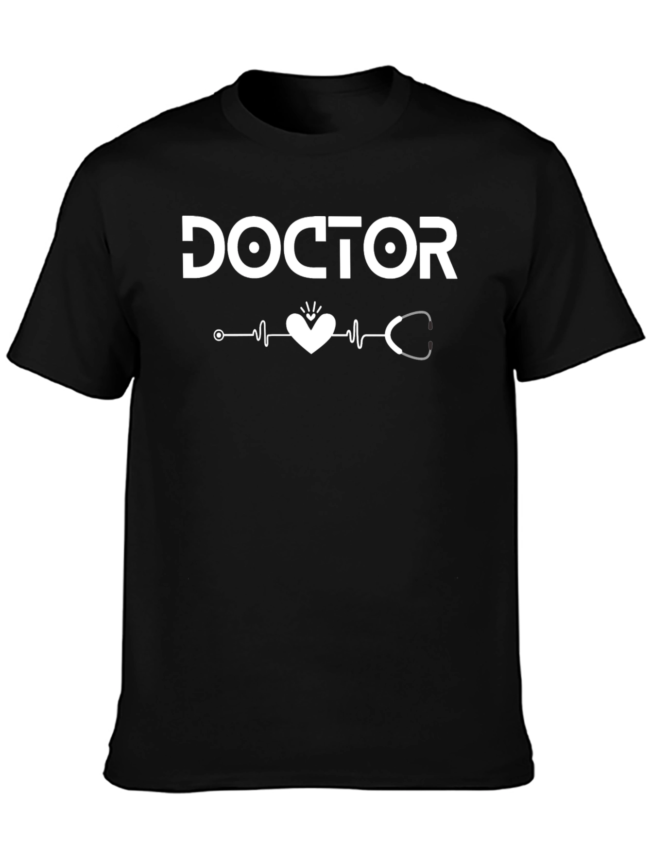 Black Doctor Heartbeat T-Shirt - Medical Profession Tee view 3