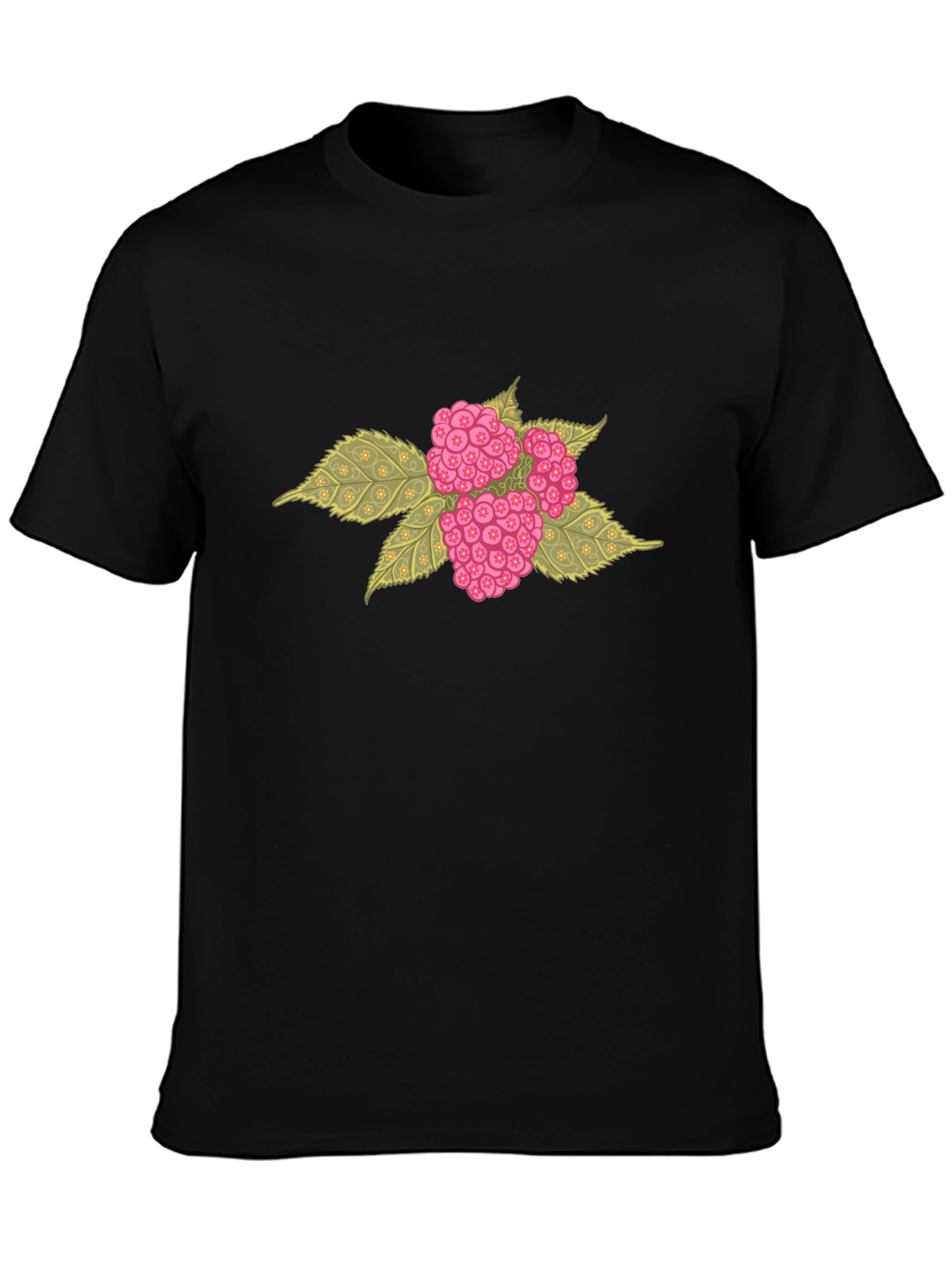 Black Raspberry Graphic Black T-Shirt view 3