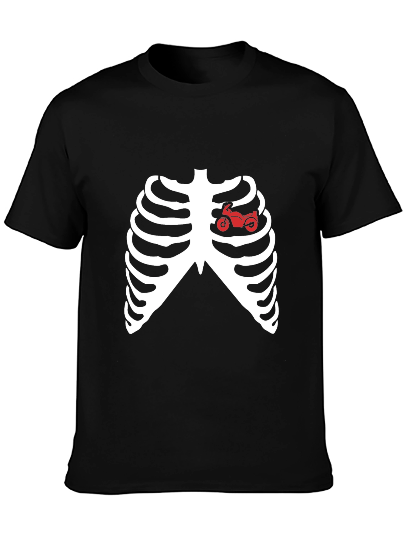 Black Motorcycle Heartbeat T-Shirt view 3