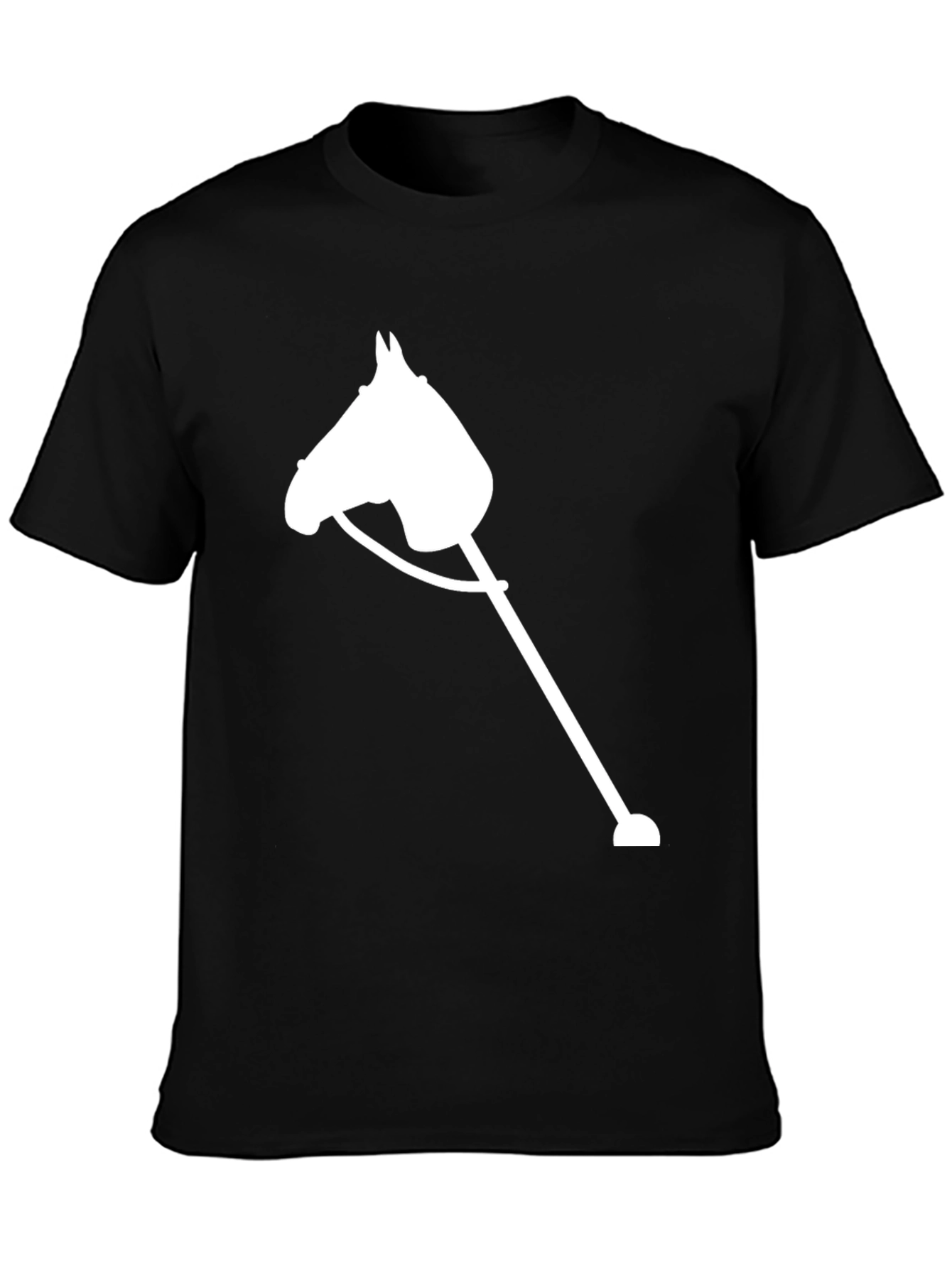 Black Stick Horse Graphic Tee - Unisex Black T-Shirt view 3