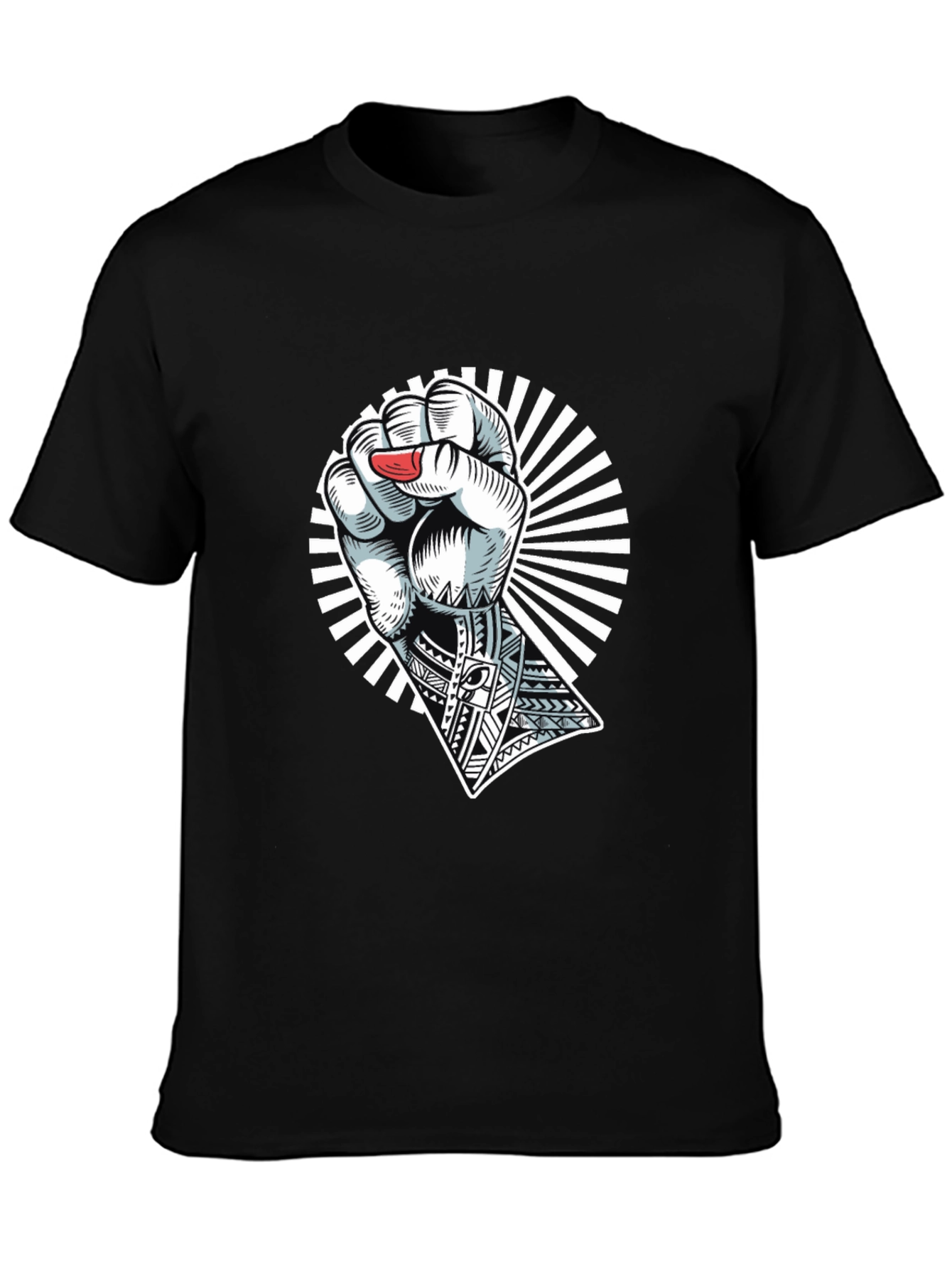 Black Empowered Fist Graphic Tee - Black view 3