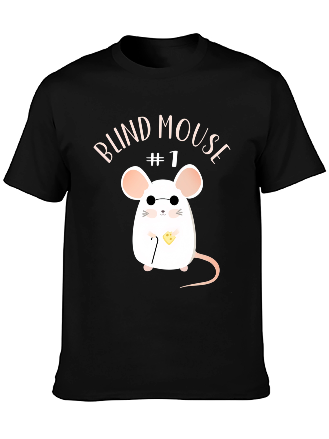 Black Blind Mouse #1 Graphic T-Shirt view 3