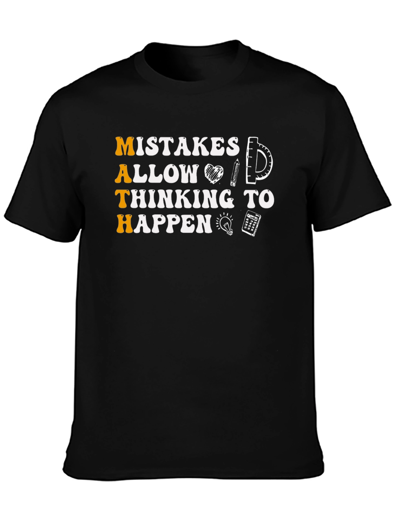 Black Math Mistakes Allow Thinking To Happen Black T-Shirt view 3