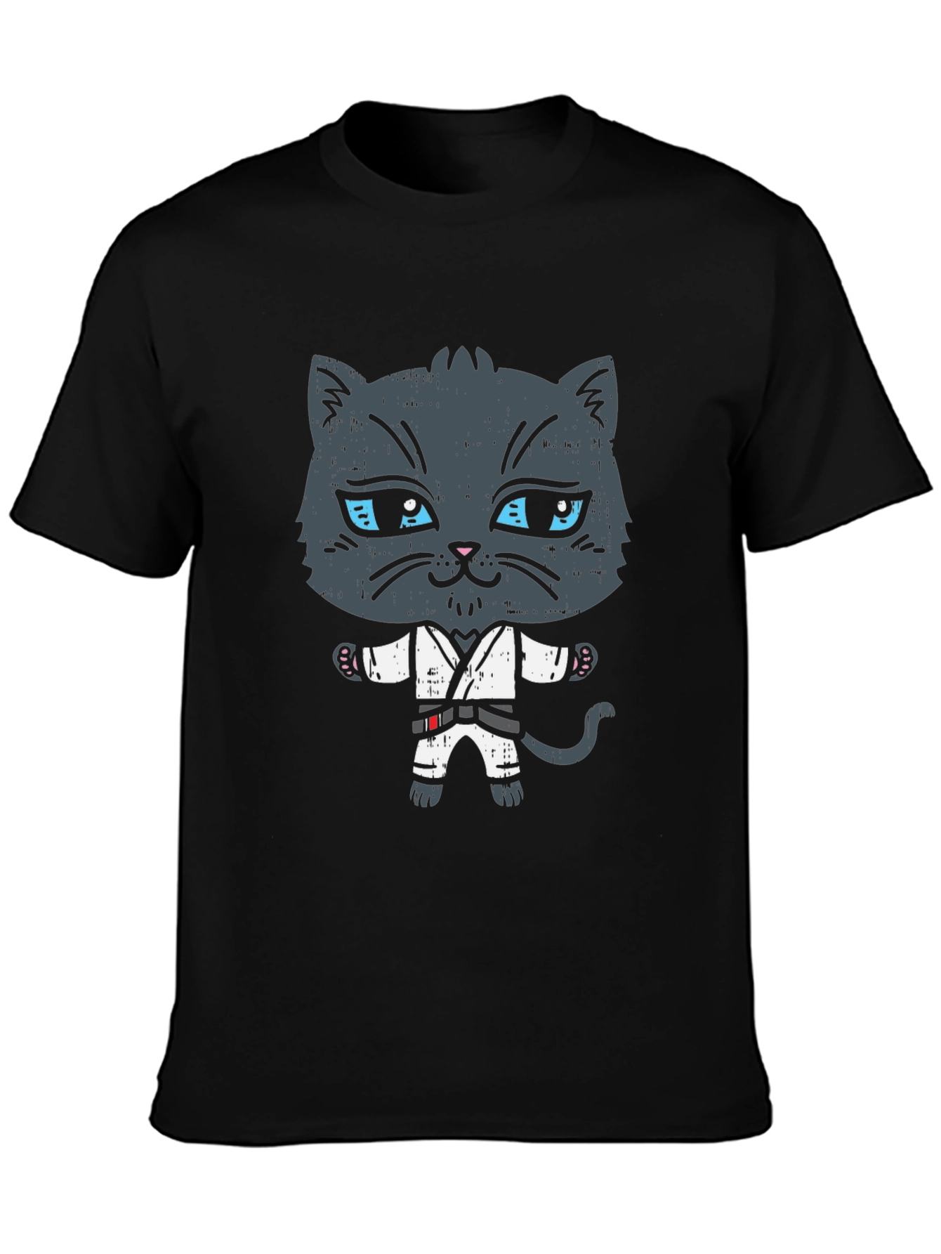 Black Karate Cat T-Shirt - Martial Arts Kitten Tee view 3