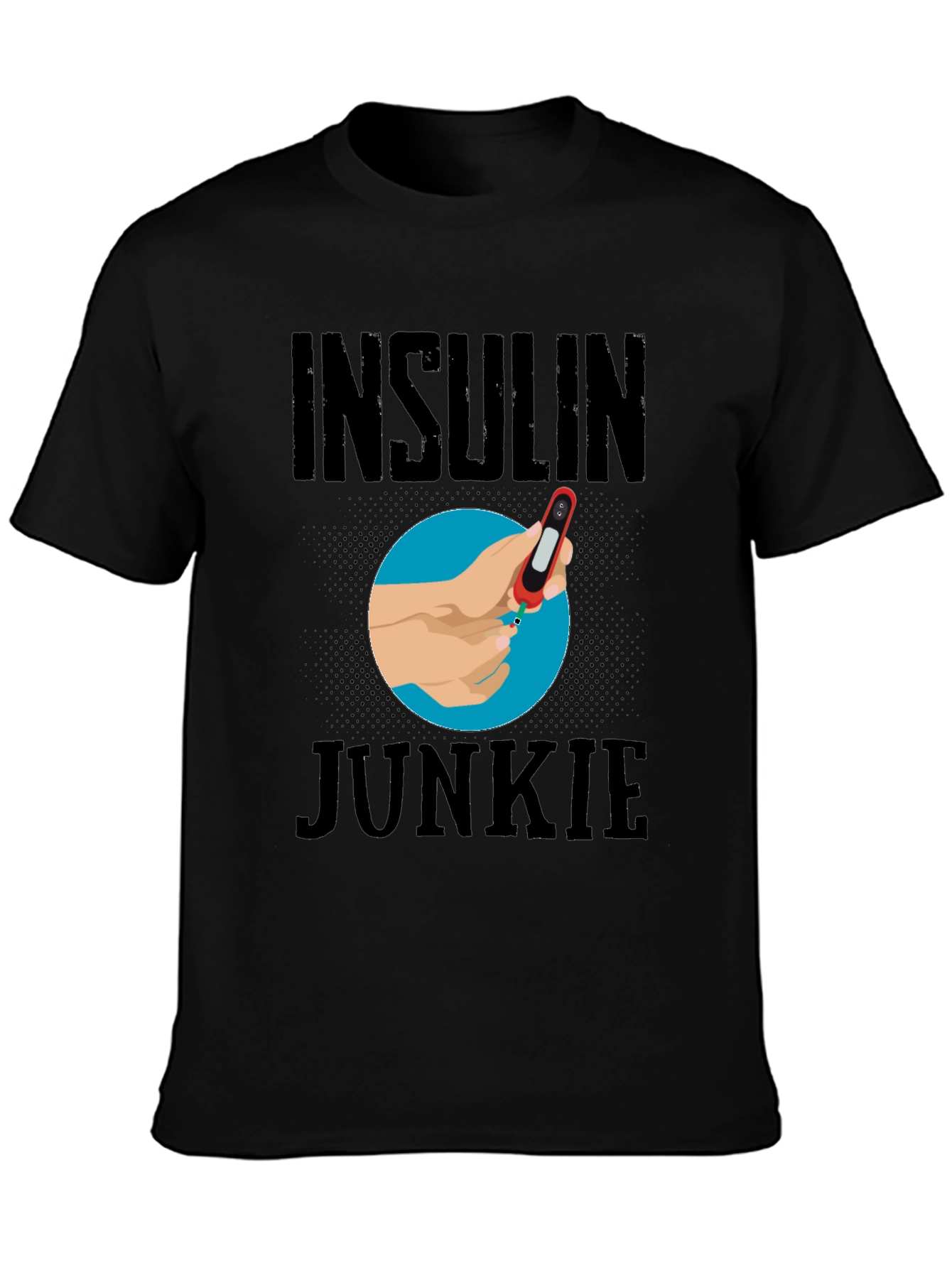 Black Insulin Junkie Graphic T-Shirt view 3