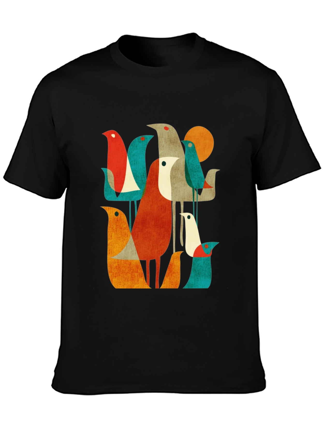Black Retro Bird Graphic T-Shirt view 3