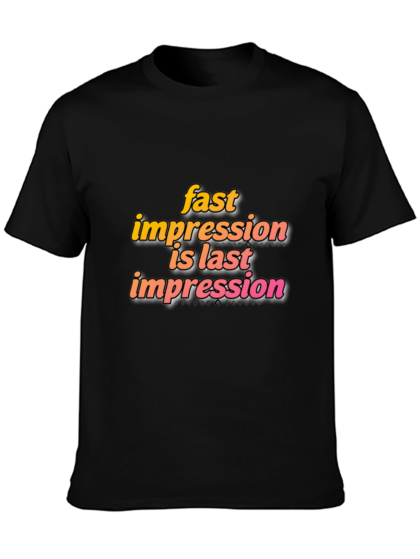 Black Fast Impression Tee - Stylish Black Cotton Blend T-Shirt view 3