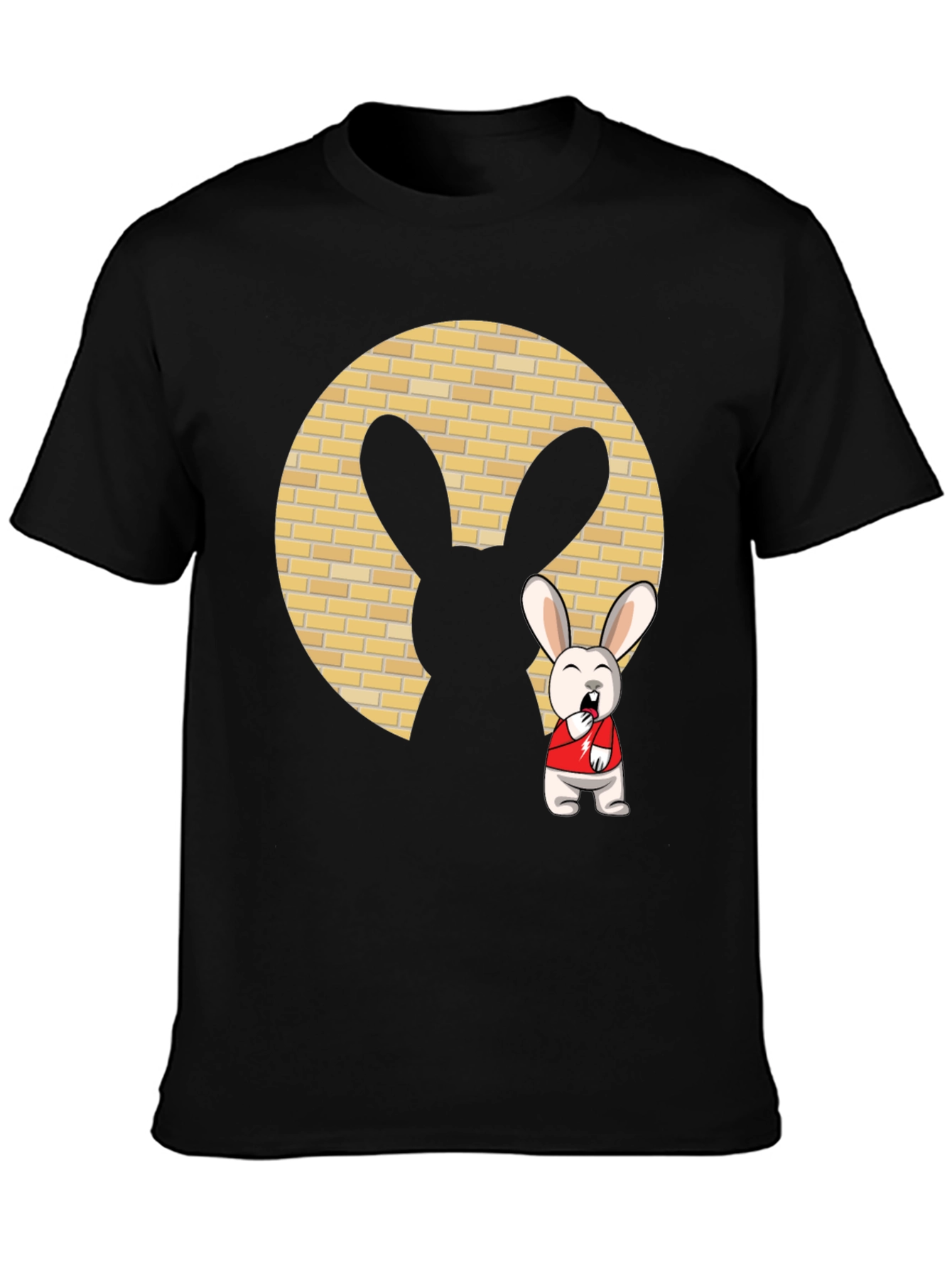 Black Cartoon Rabbit T-Shirt view 3