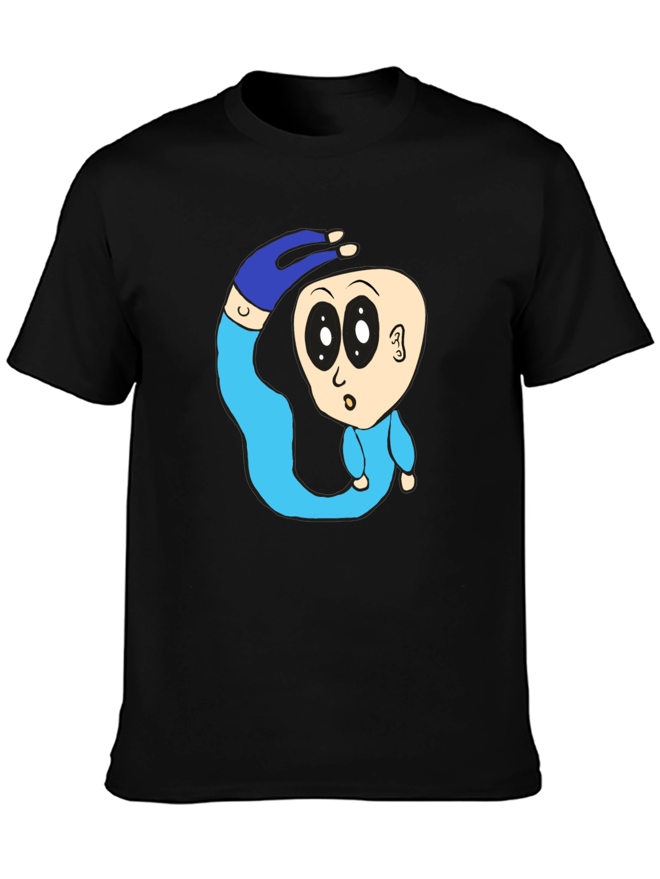 Black Cartoon Character Graphic Black T-Shirt view 3