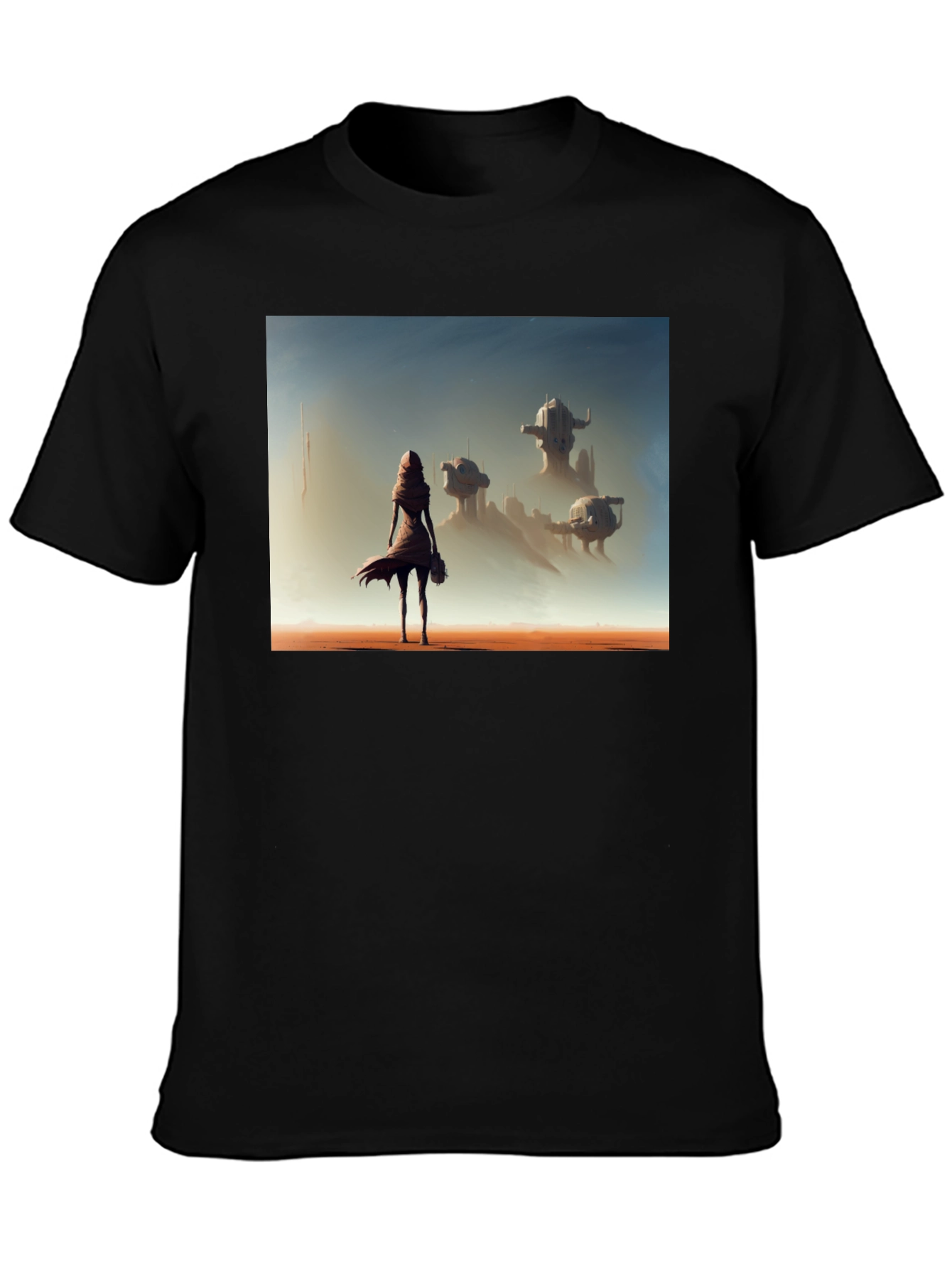 Black Sci-Fi Traveler Graphic T-Shirt view 3