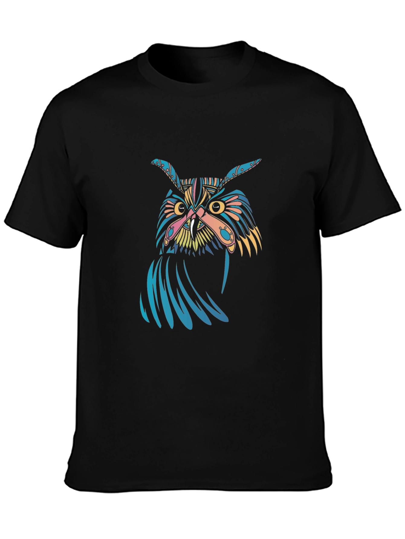 Black Men's Black Owl Graphic Tee view 3