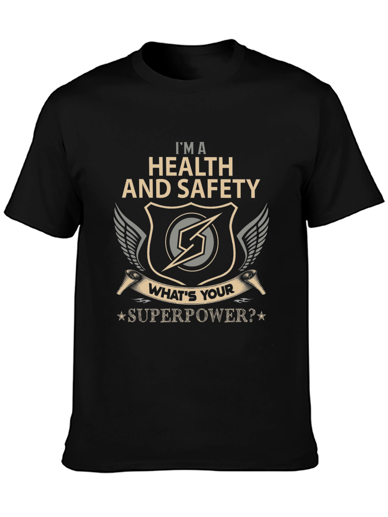 Black Health and Safety Superpower T-Shirt - Black view 3