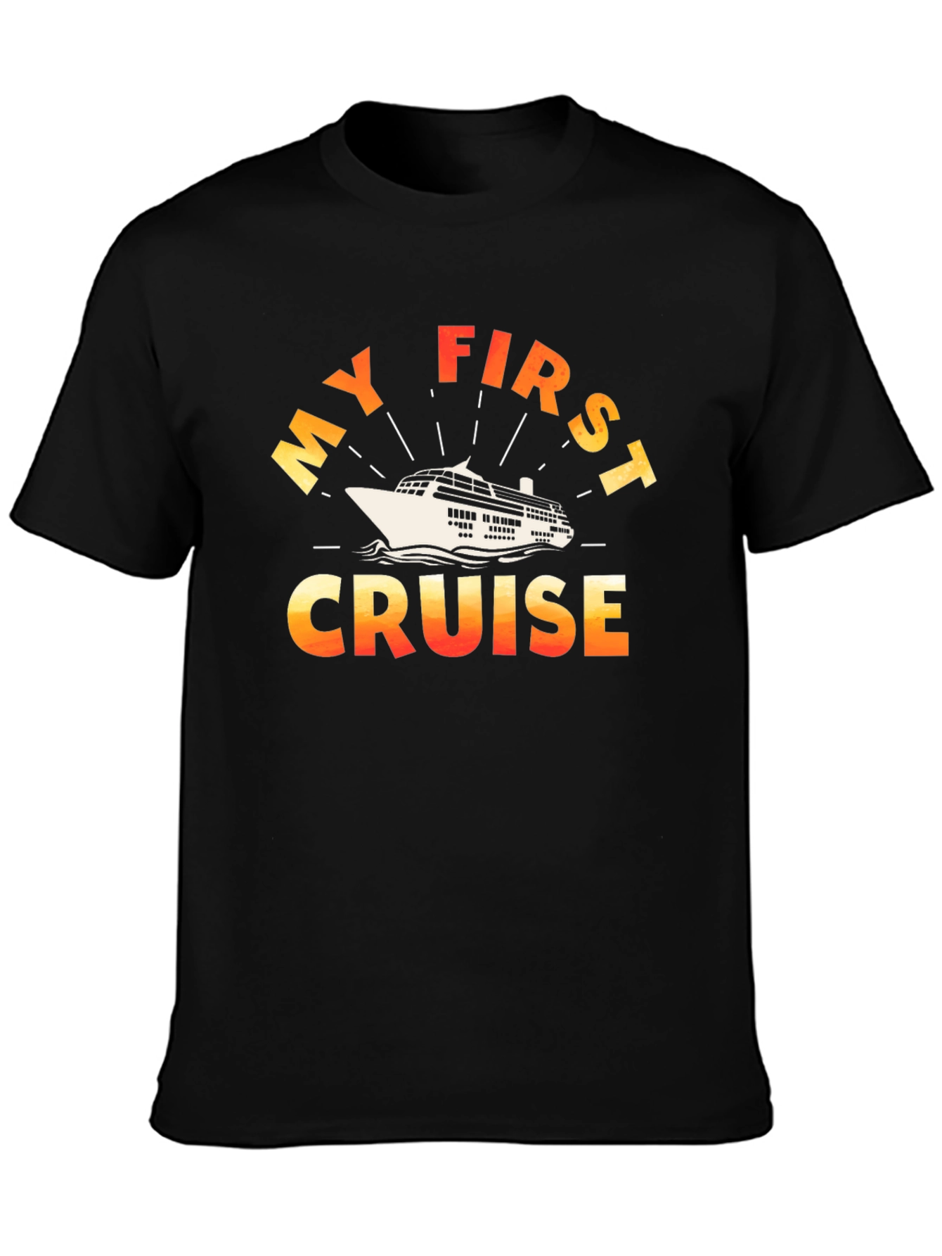 Black My First Cruise Graphic T-Shirt - Vacation Souvenir view 3