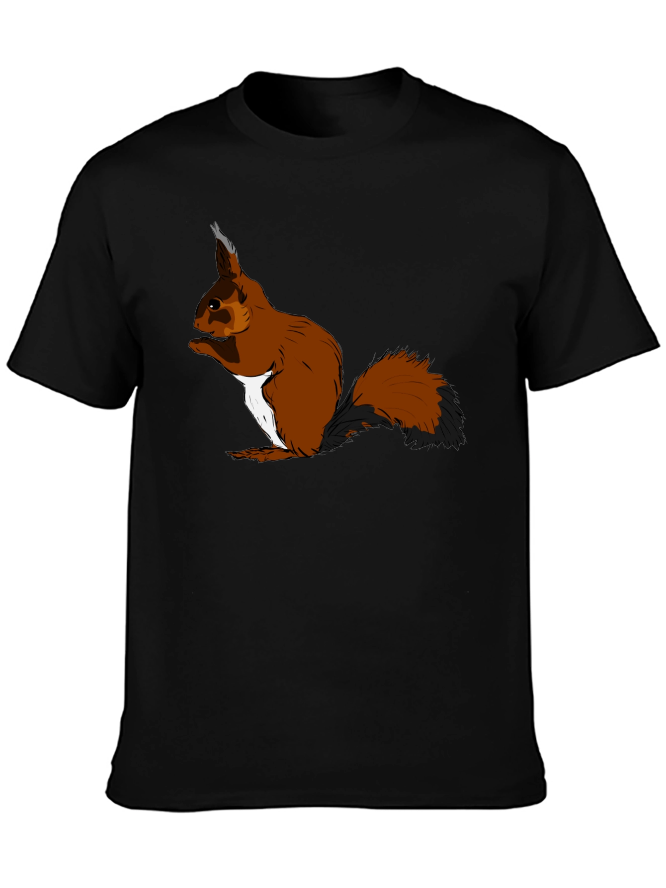 Black Squirrel Graphic T-Shirt - Black Cotton Tee view 3