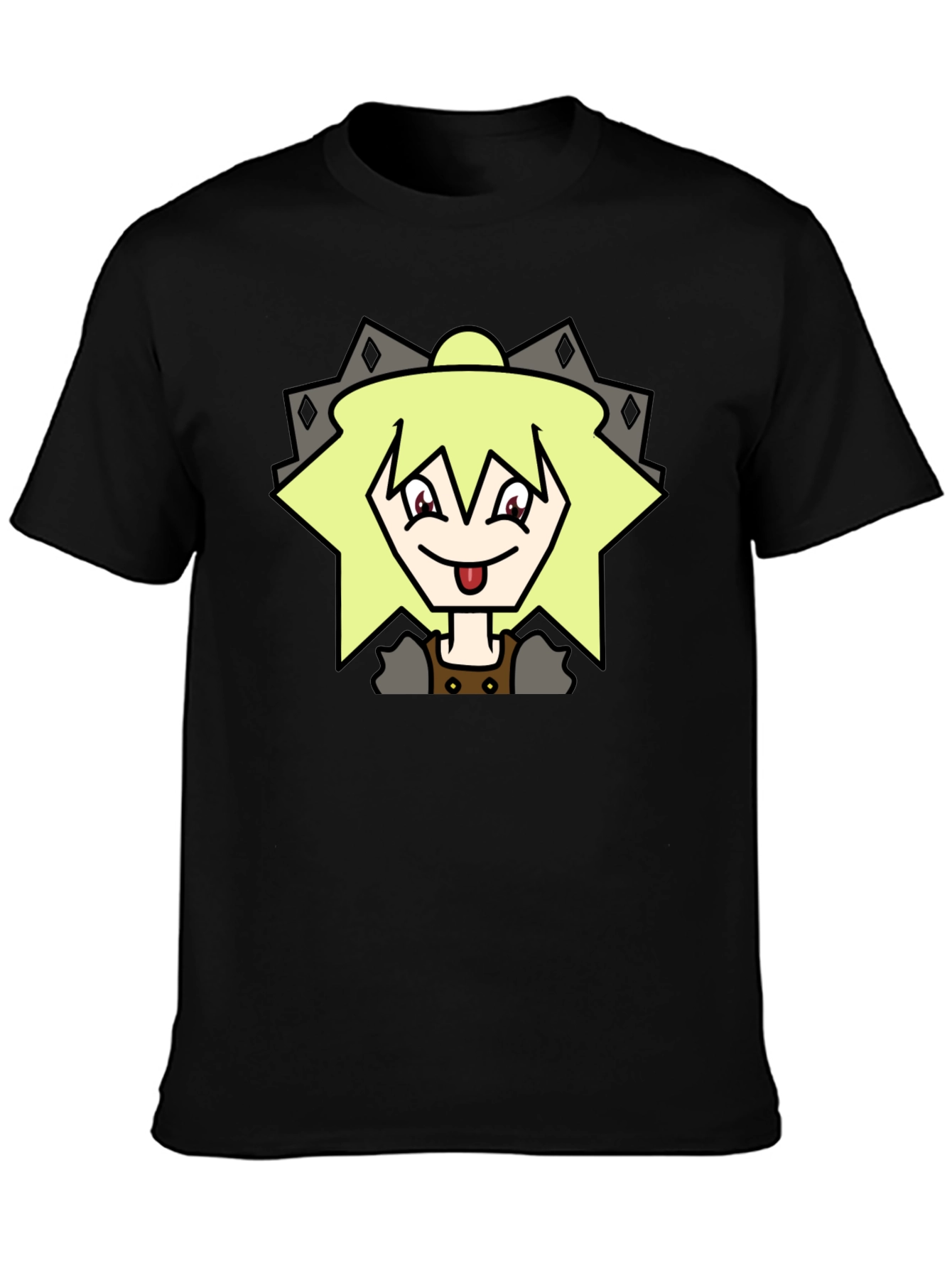 Black Anime Character Graphic Tee - Black T-Shirt view 3
