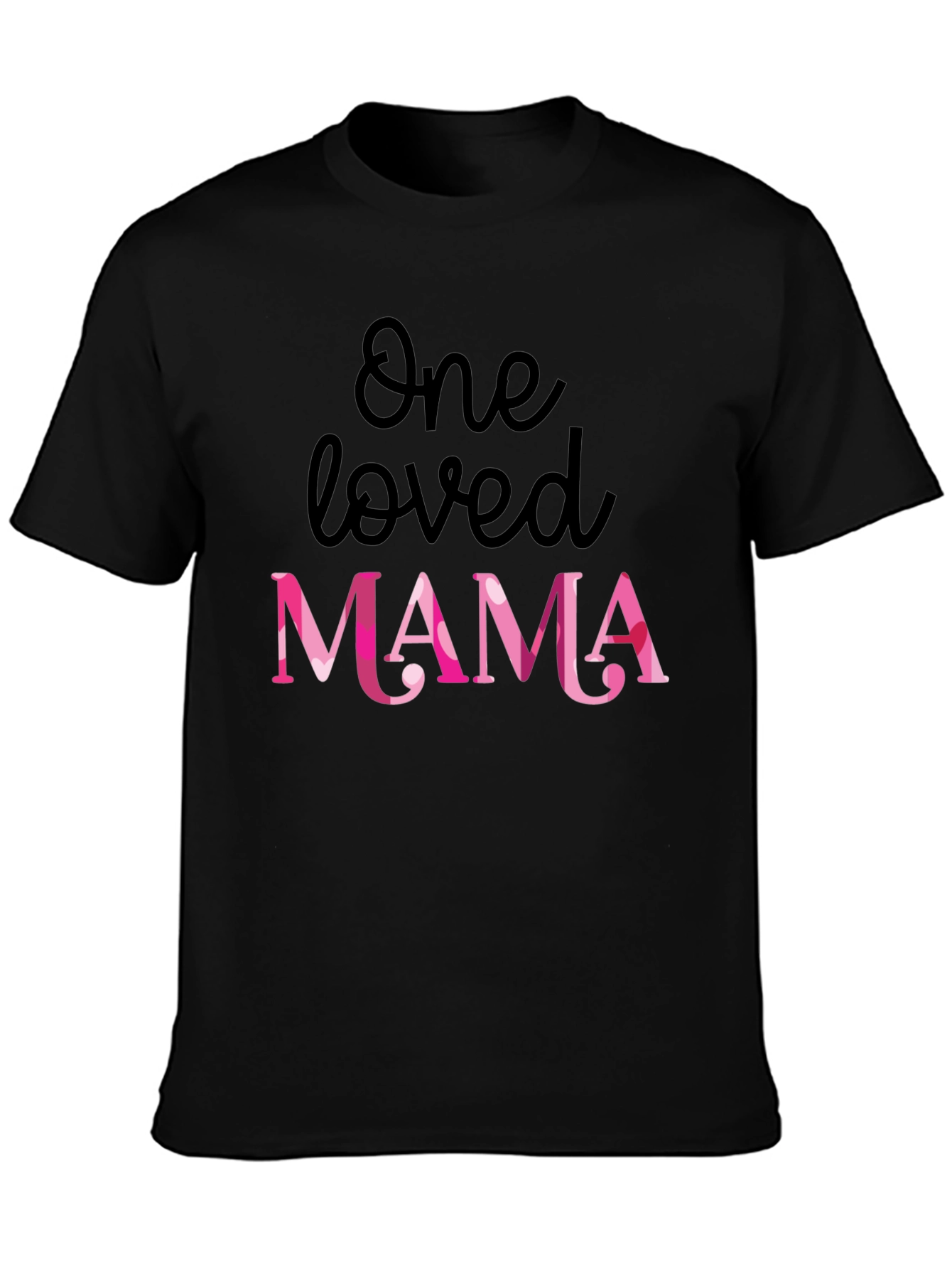 Black One Loved Mama Graphic Tee - Cute Mother's Day Gift view 3