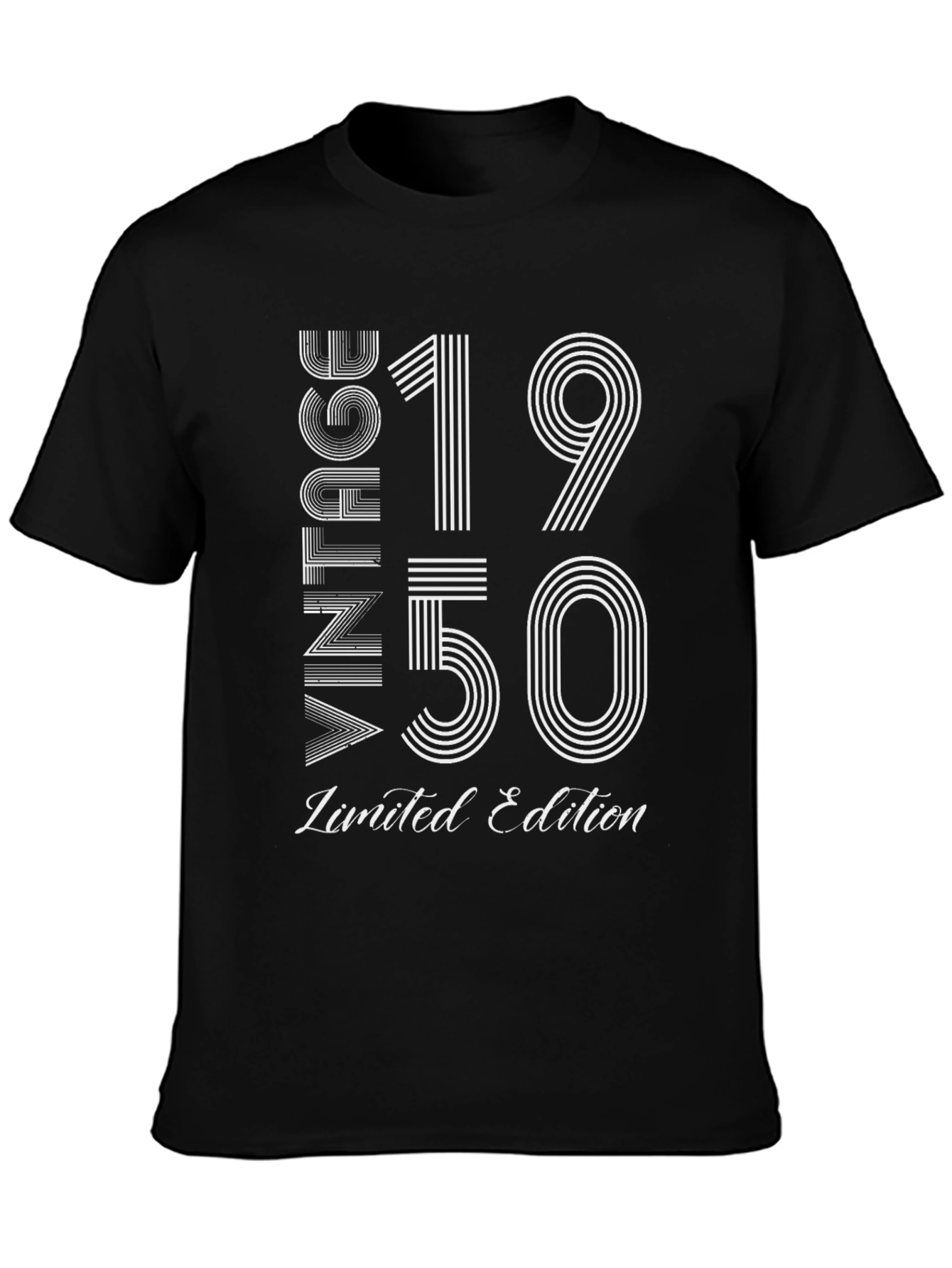 Black Vintage 1950 Limited Edition T-Shirt view 3