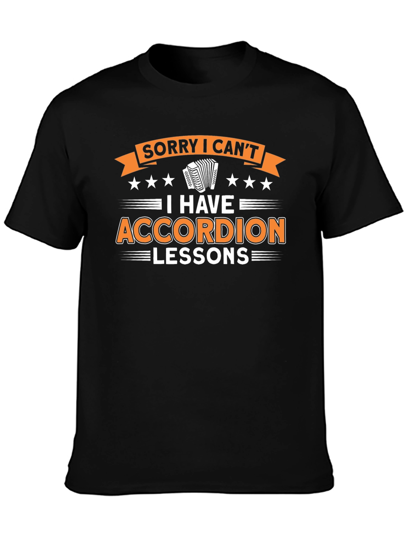 Black Funny Accordion Lessons Graphic T-Shirt view 3