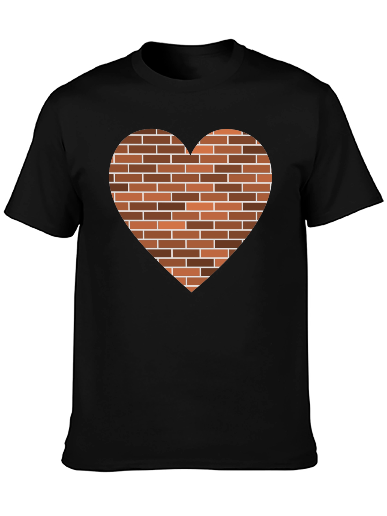 Black Brick Heart Graphic Tee - Unique Casual Shirt view 3