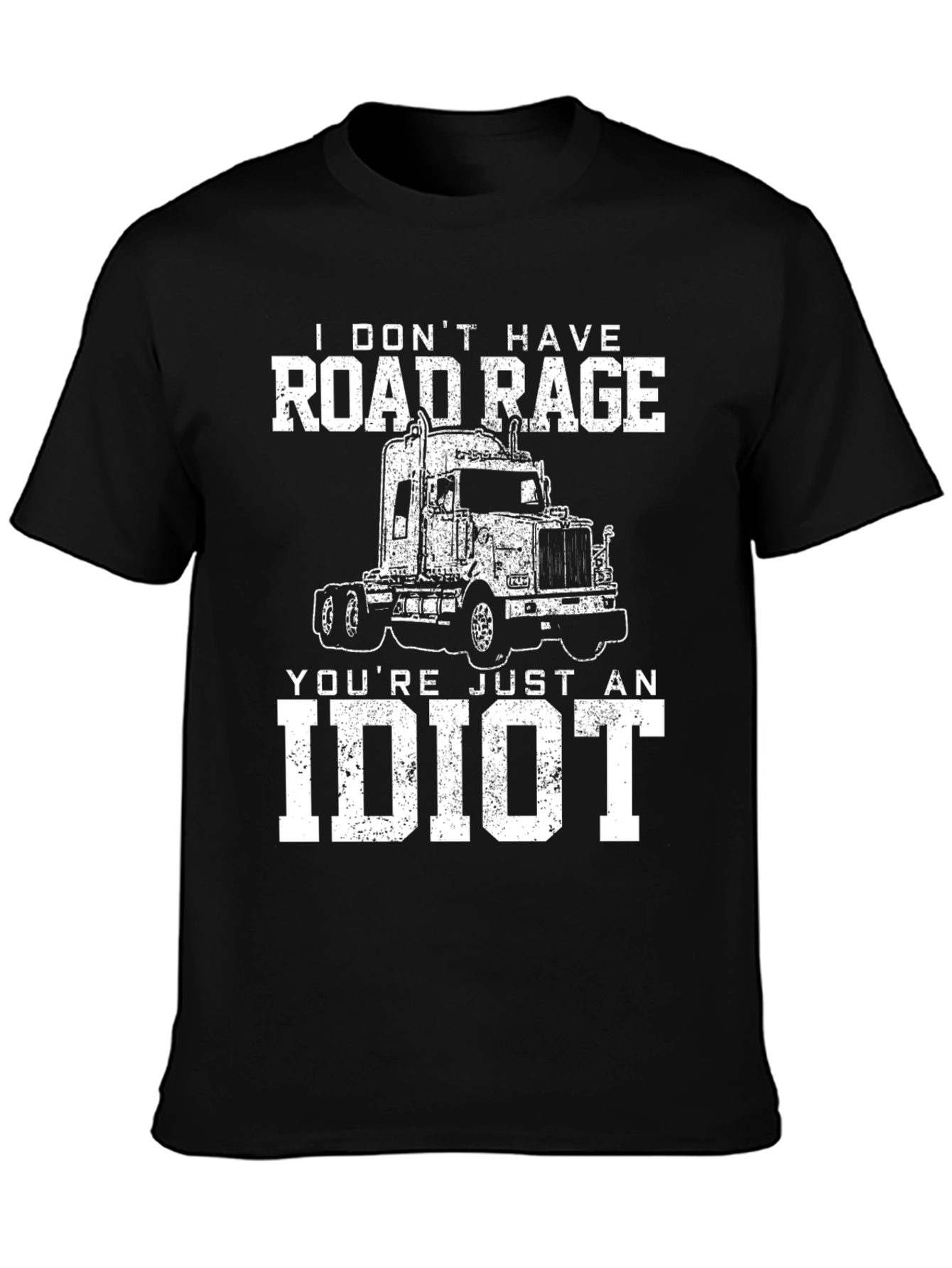 Black Road Rage Trucker Graphic Tee - Black Cotton Blend view 3