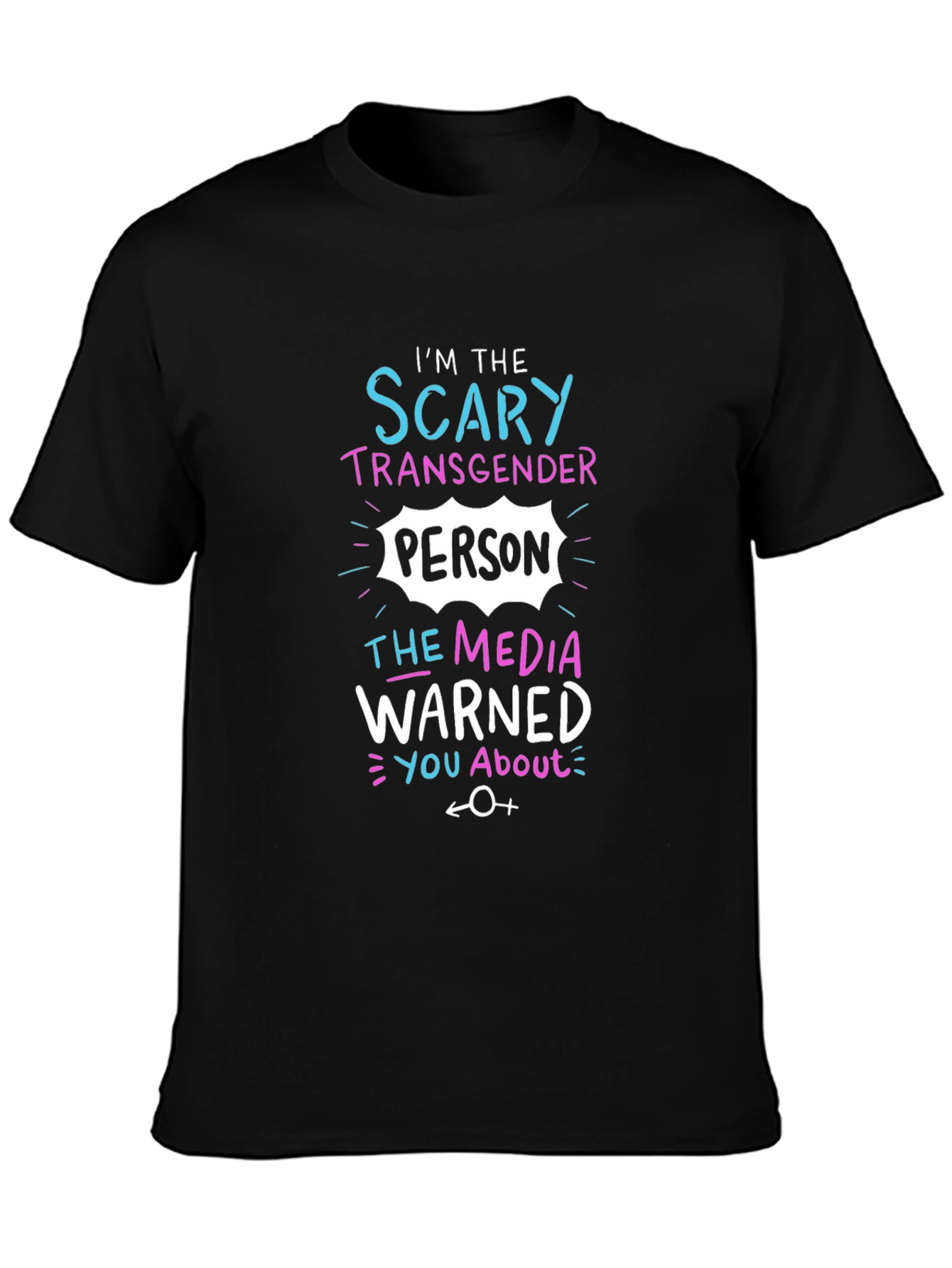 Black Scary Transgender Person Black T-Shirt view 3