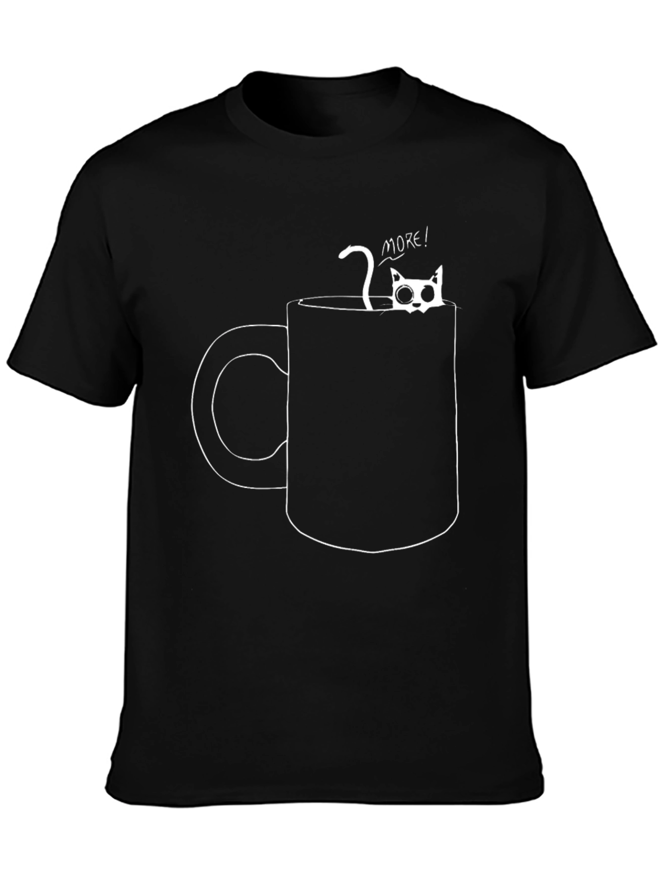 Black Cat In Mug Graphic T-Shirt - Black view 3
