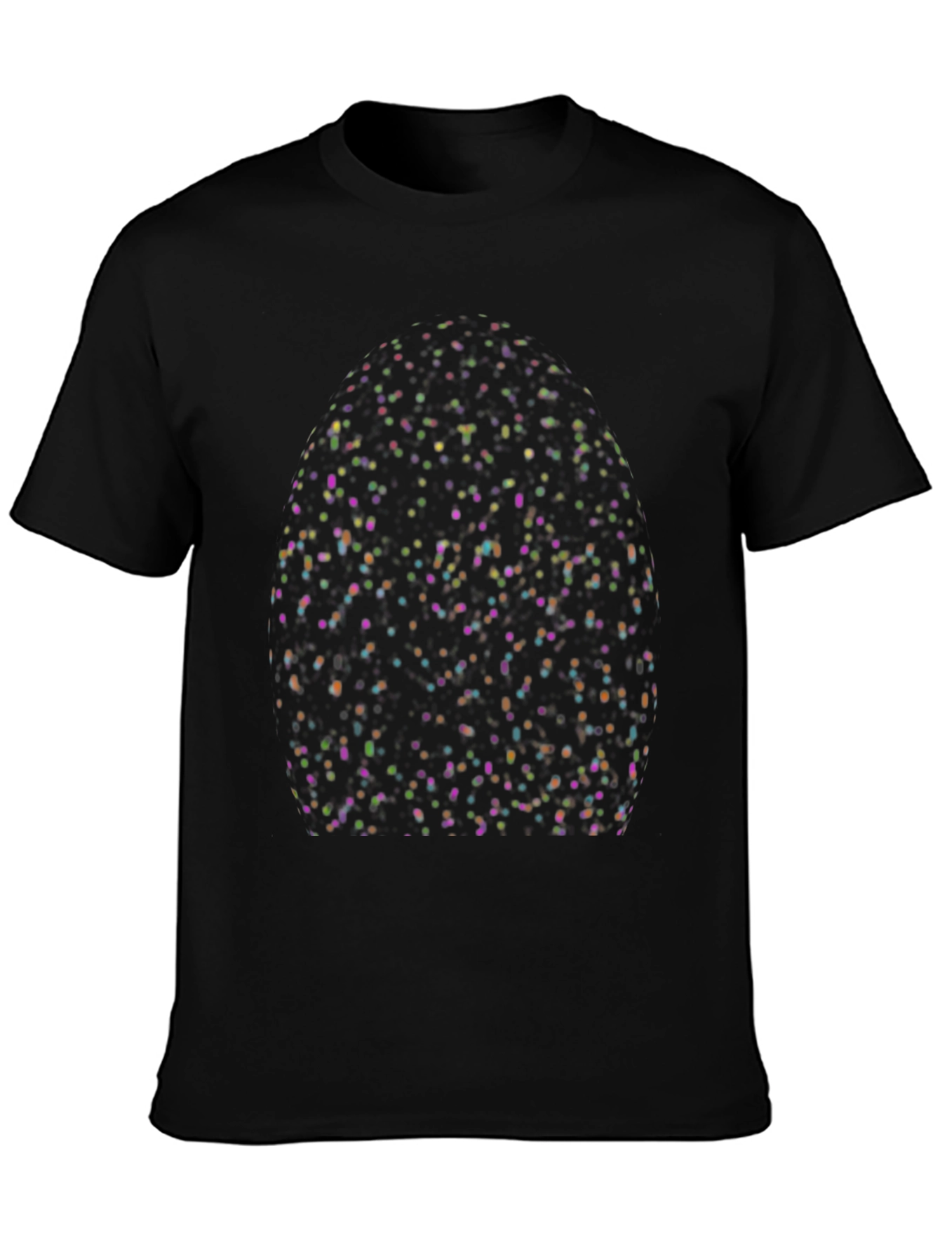 Black Speckled Egg Graphic Print Crew Neck T-Shirt view 3