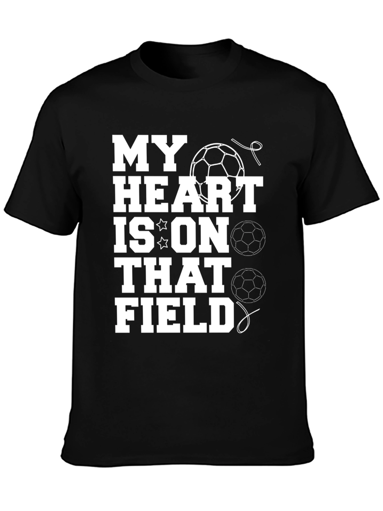 Black My Heart is on That Field Soccer T-Shirt view 3