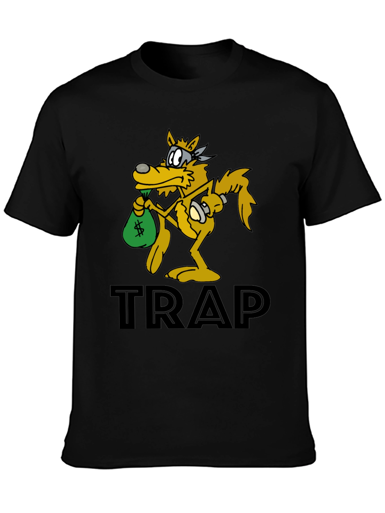 Black Trap Wolf Graphic Tee - Streetwear Style view 3