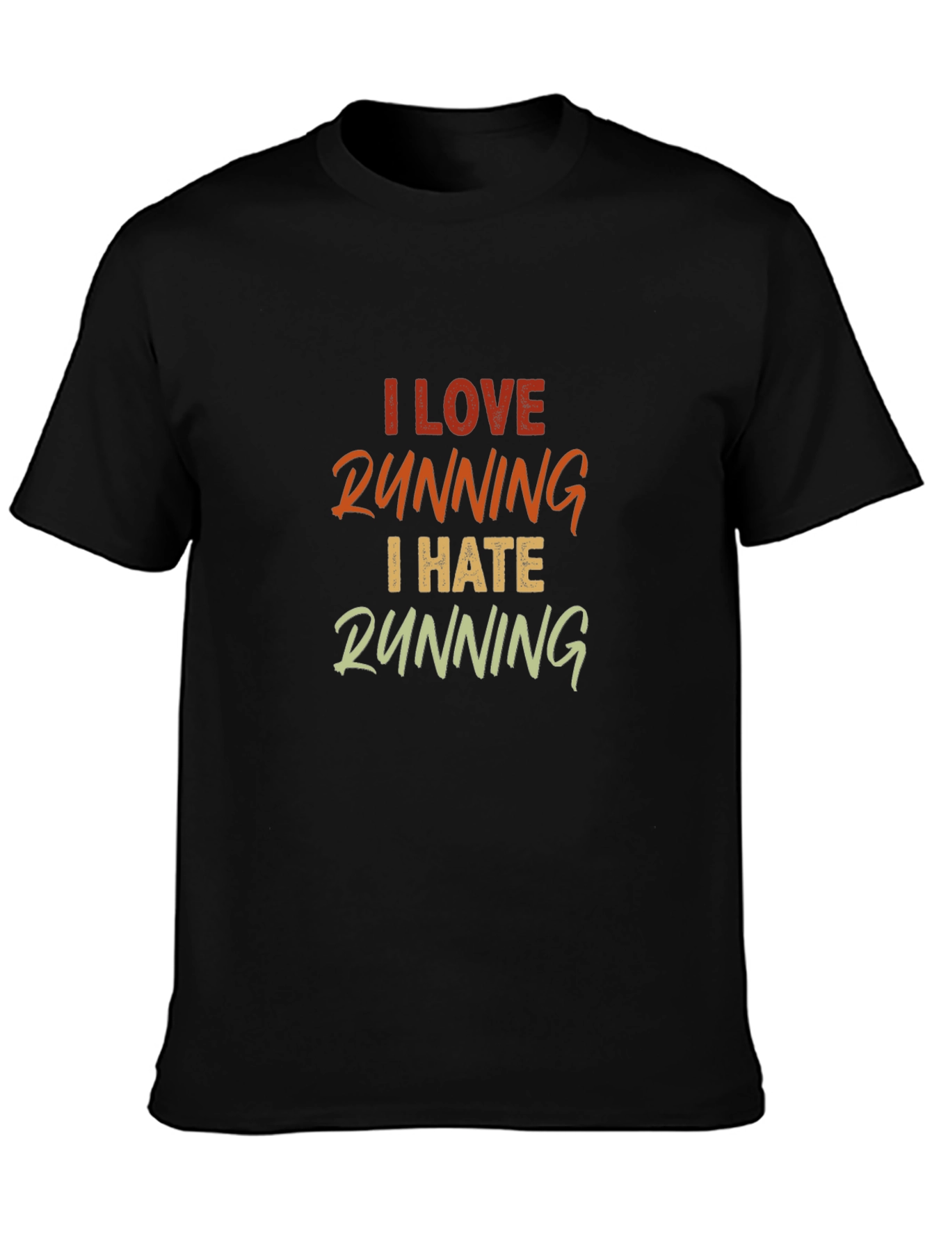 Black I Love Running I Hate Running Graphic Tee view 3