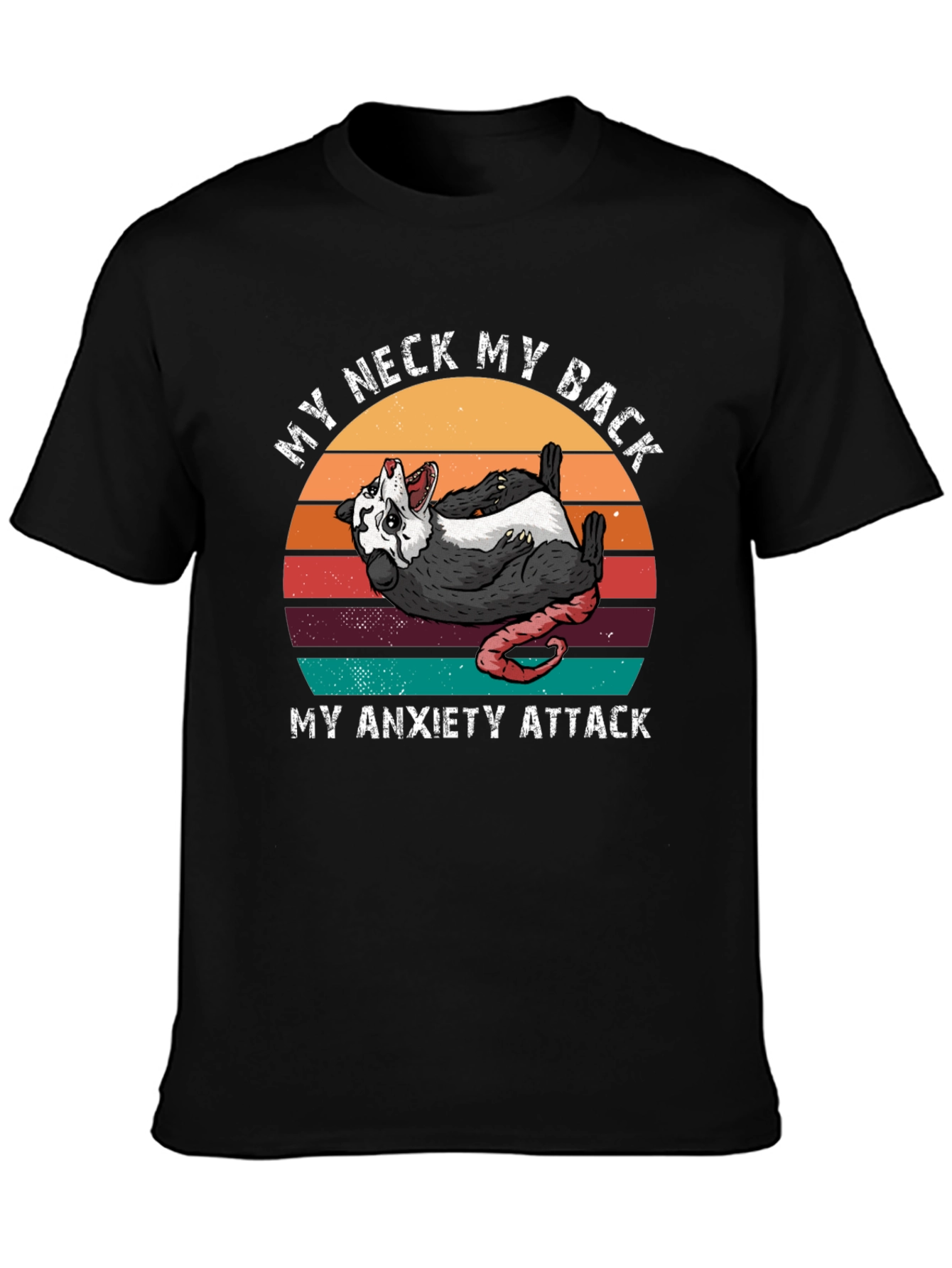 Black My Neck My Back My Anxiety Attack Graphic Tee view 3