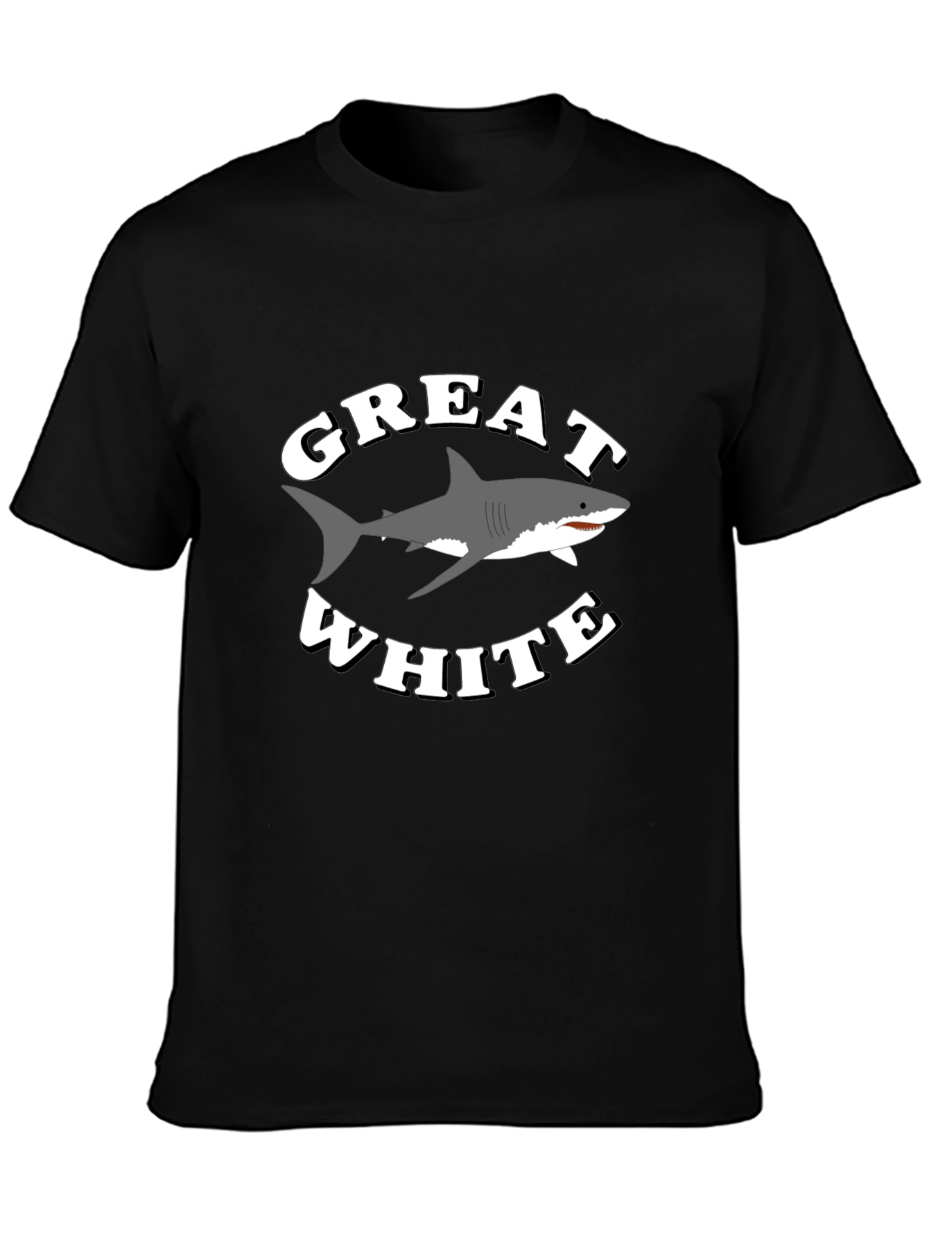 Black Great White Shark Graphic T-Shirt - Black view 3