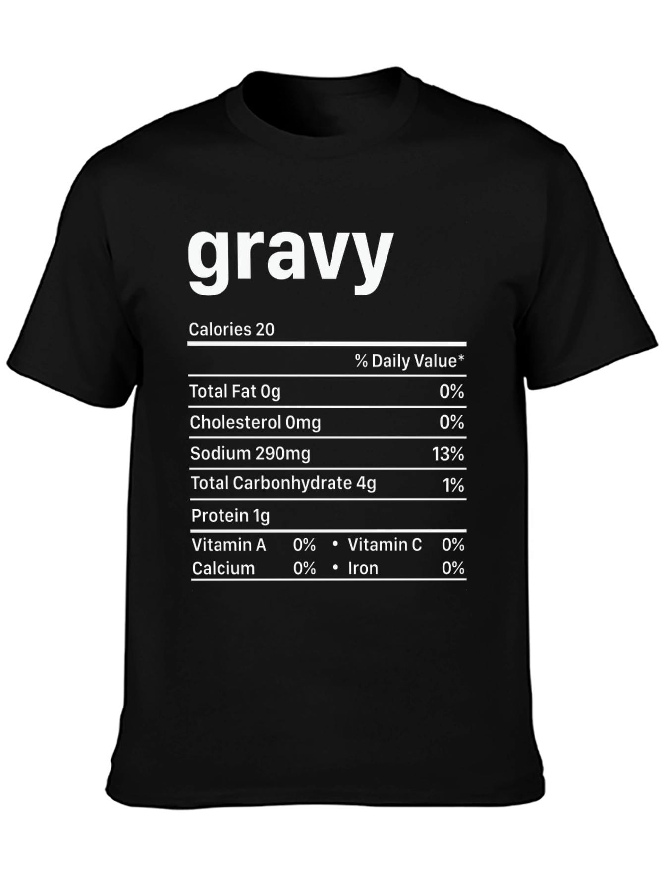 Black Gravy Nutrition Facts Novelty T-Shirt view 3