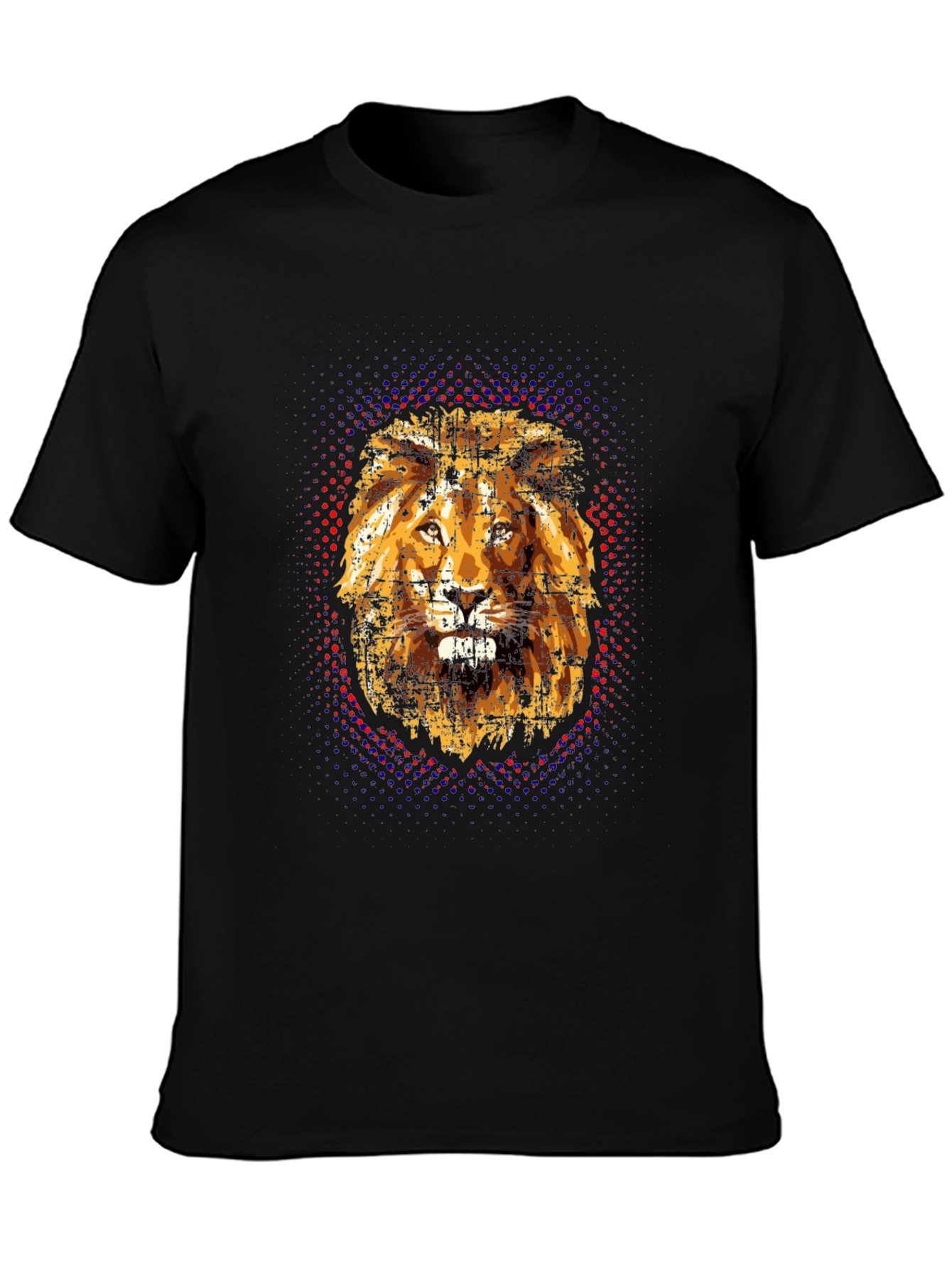 Black Lion Graphic Print Black T-Shirt view 3