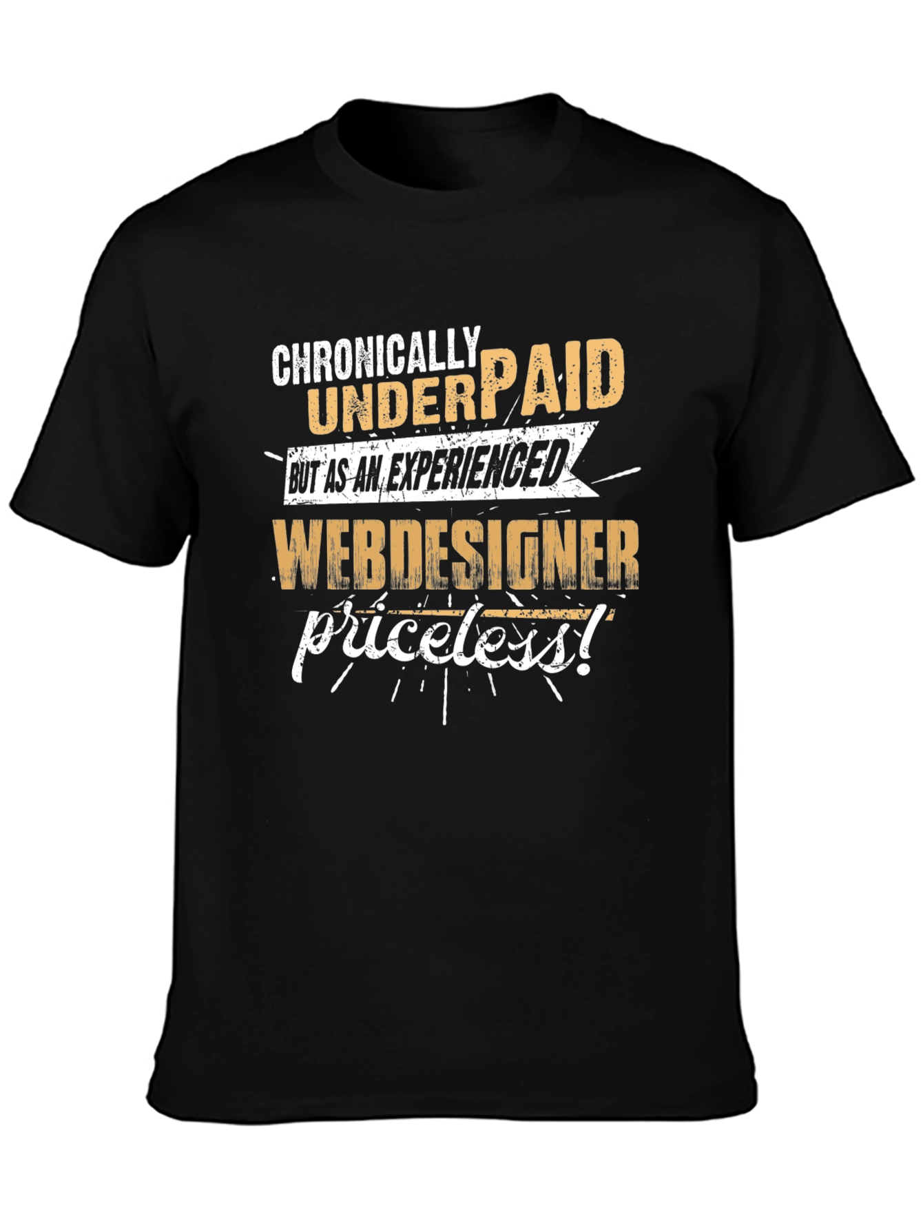 Black Chronically Underpaid Web Designer T-Shirt view 3