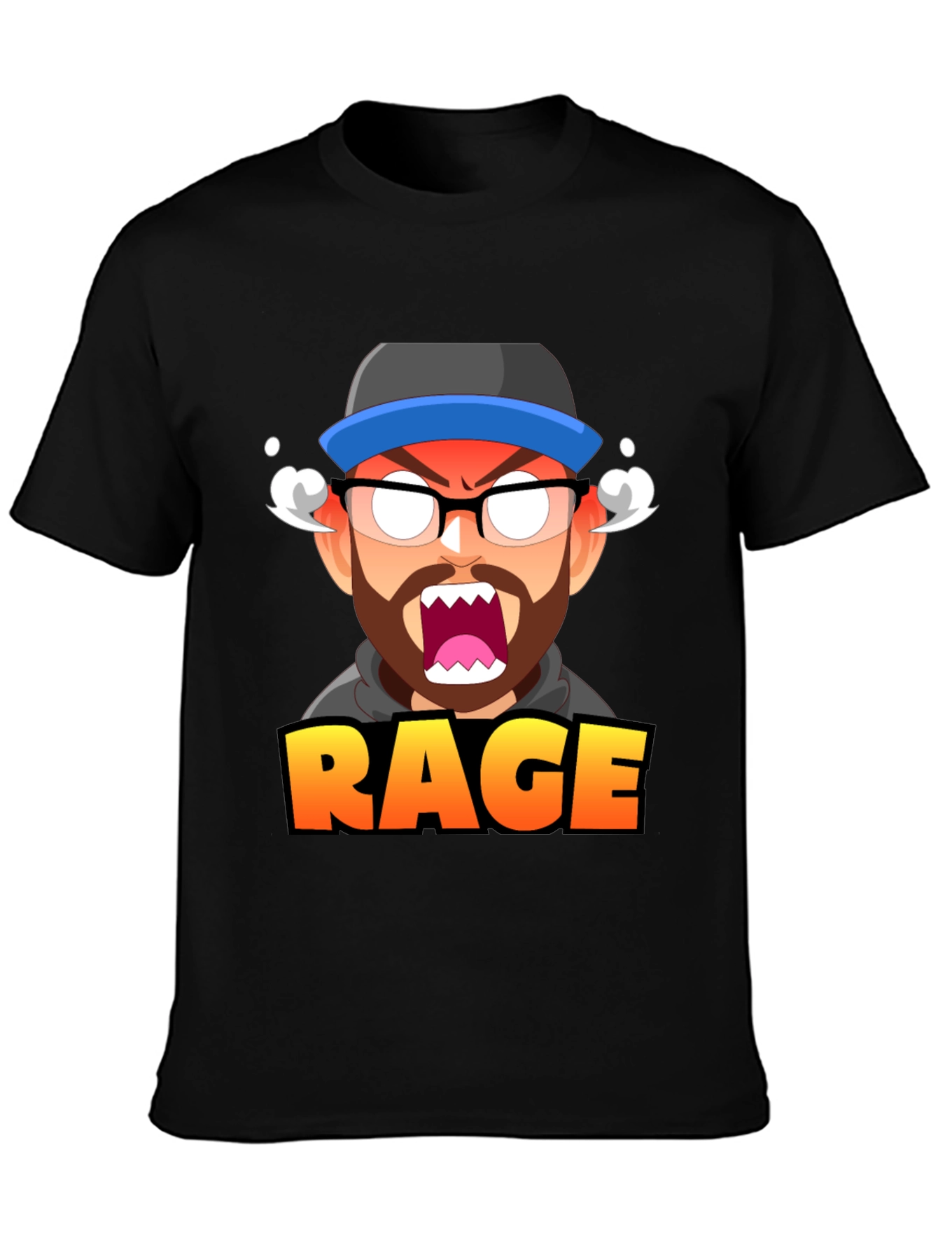 Black Rage Mode Graphic Tee - Gamer Inspired T-Shirt view 3