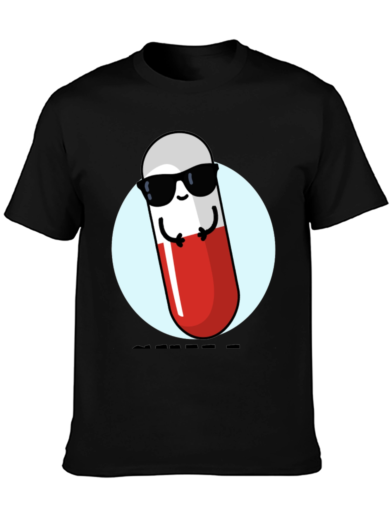 Black Cool Pill T-Shirt - Fun Novelty Graphic Tee view 3