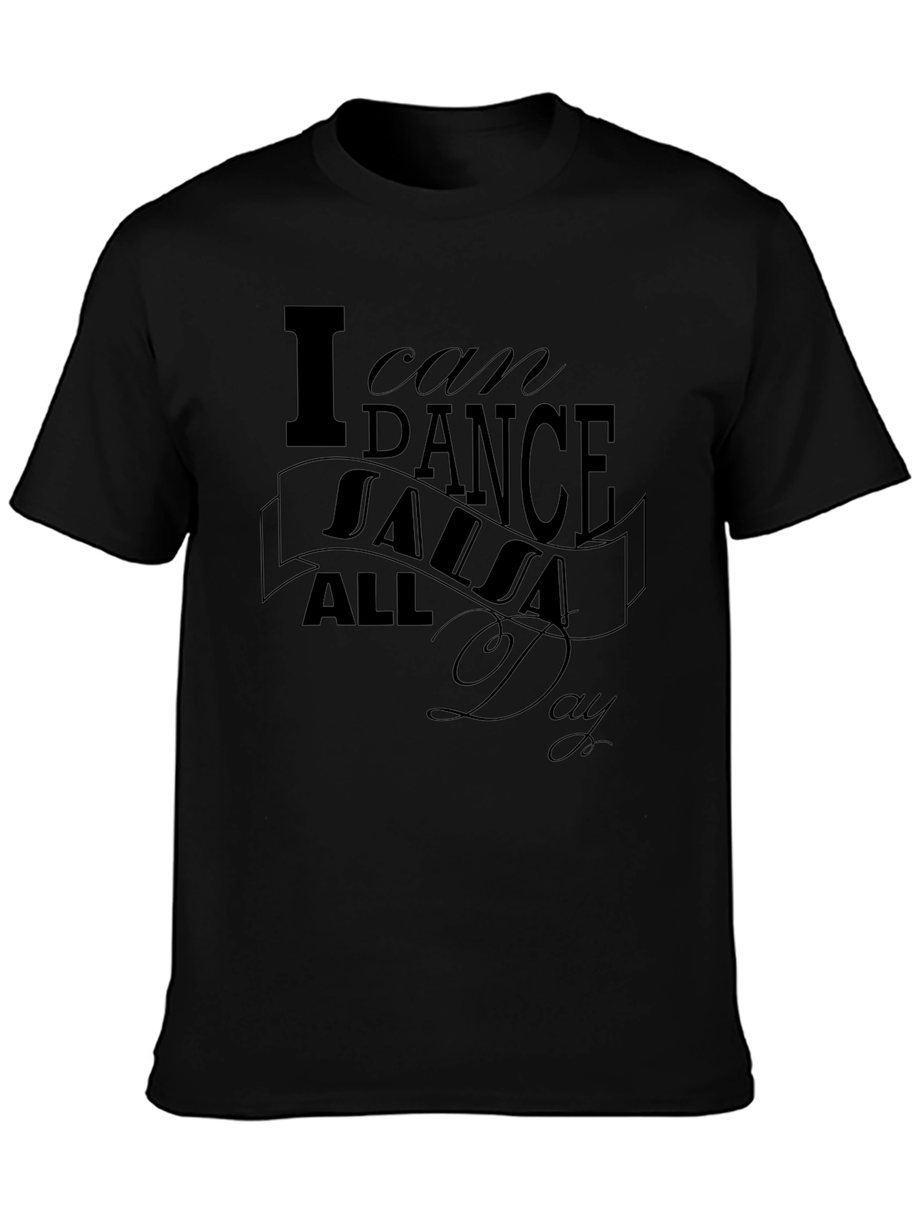 Black I Can Dance Salsa All Day Graphic Tee view 3